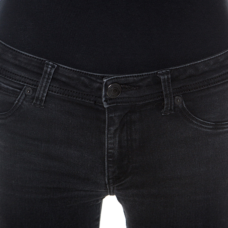 Burberry Brit Dark Grey Denim Skinny Low Rise Jeans M