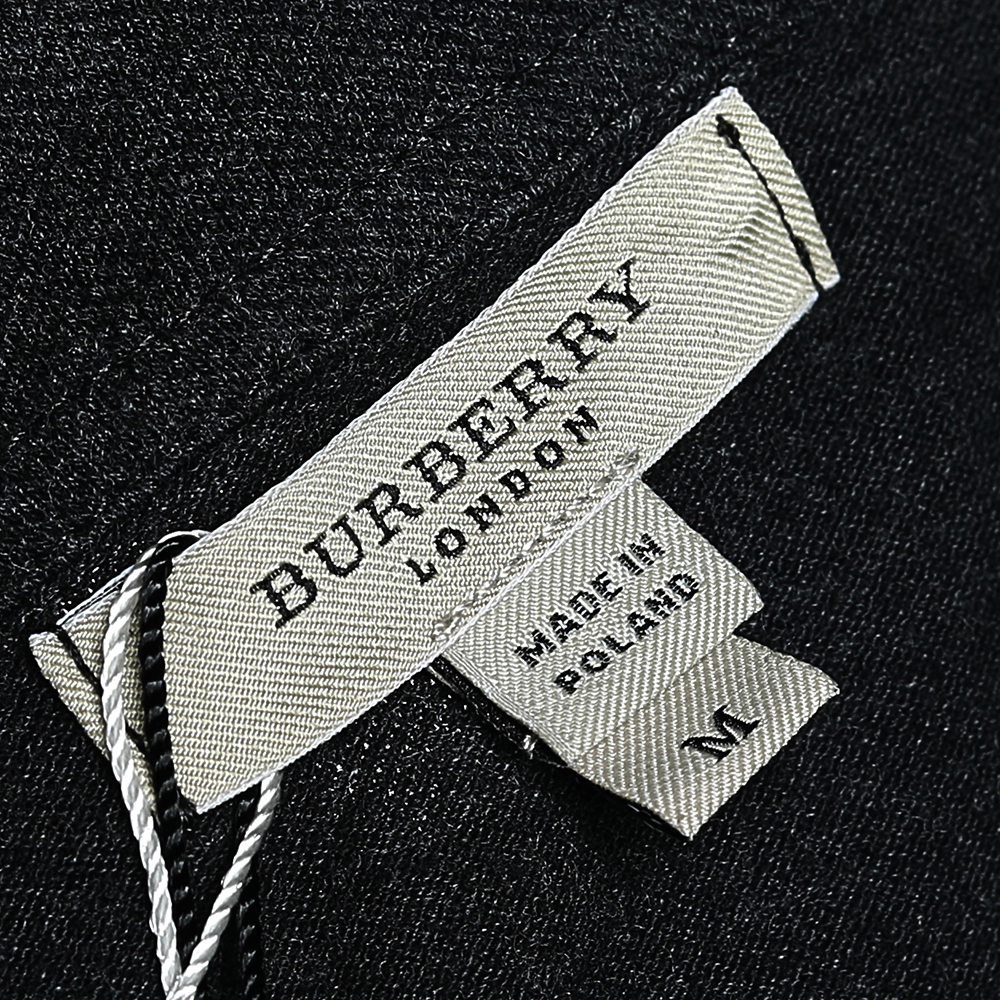Burberry Grey Cotton Knit Long Sleeve Button Front Top M