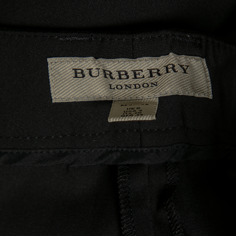 Burberry Black Wool Regular Fit Pants S