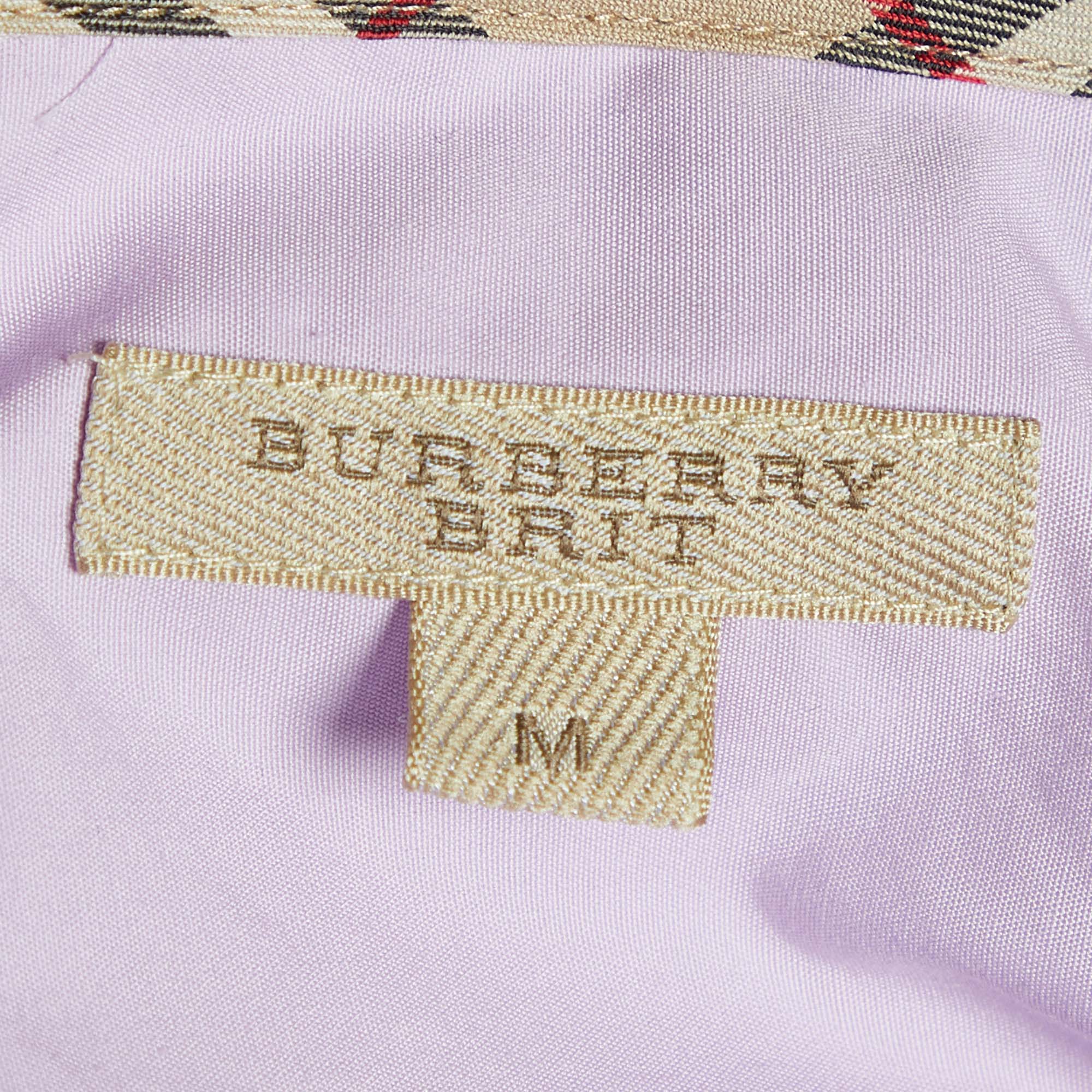 Burberry Brit Light Pink Cotton Button Front Shirt M