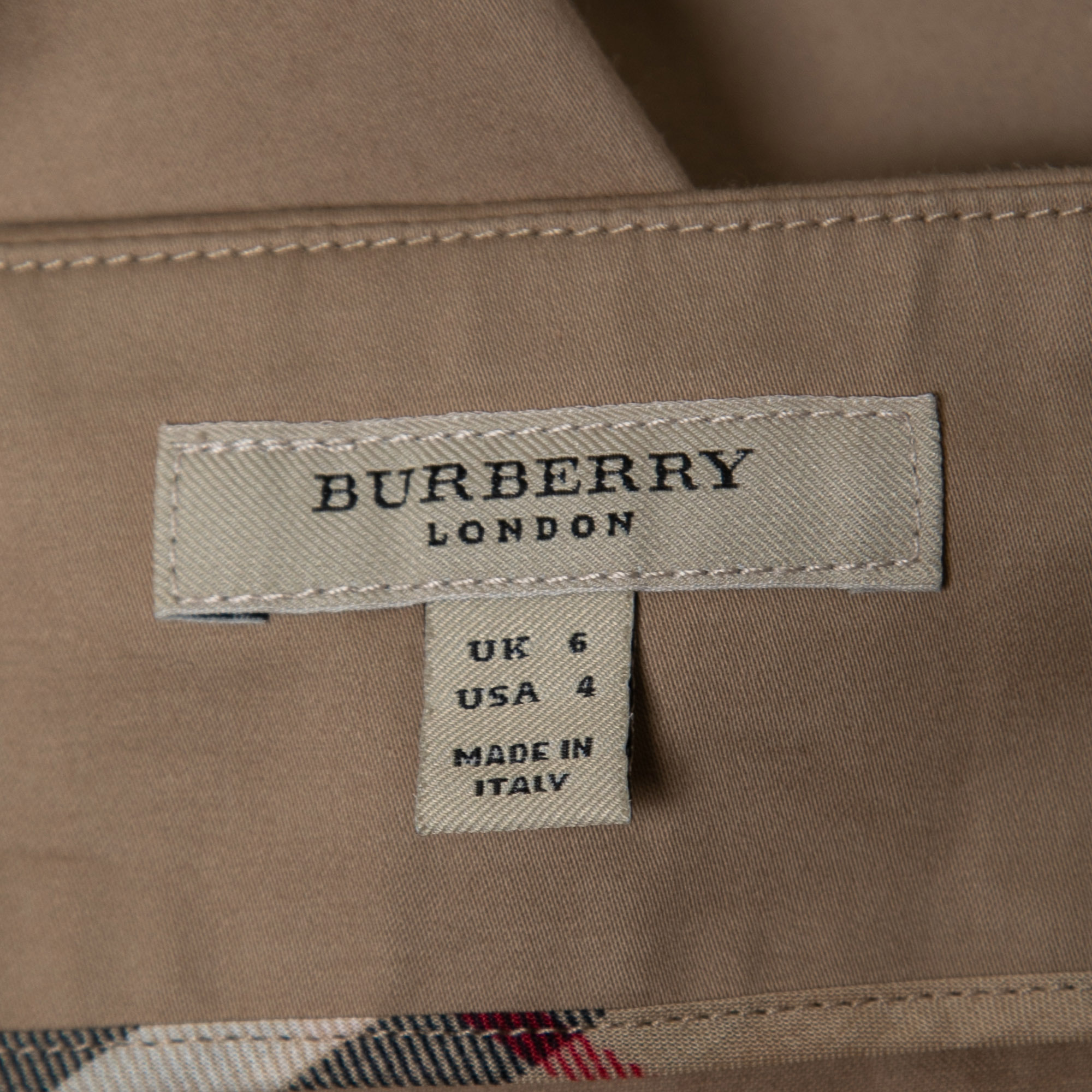 Burberry Beige Cotton Knee-Length Skirt S