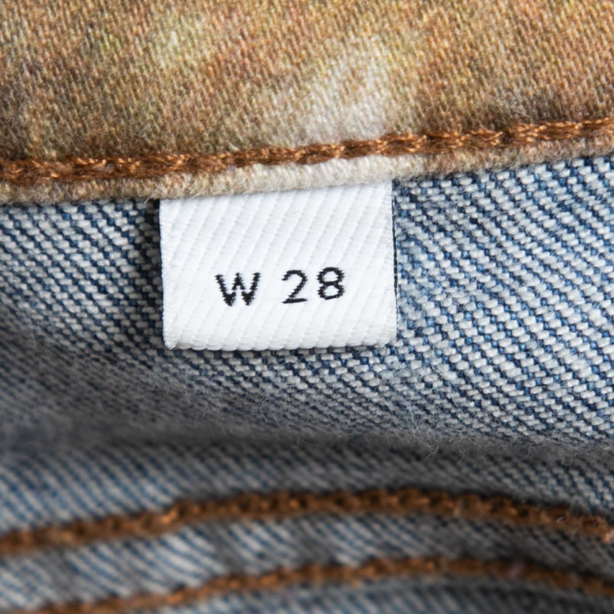 Burberry Blue Denim Animal Print Waist Detail Jeans M Waist 28