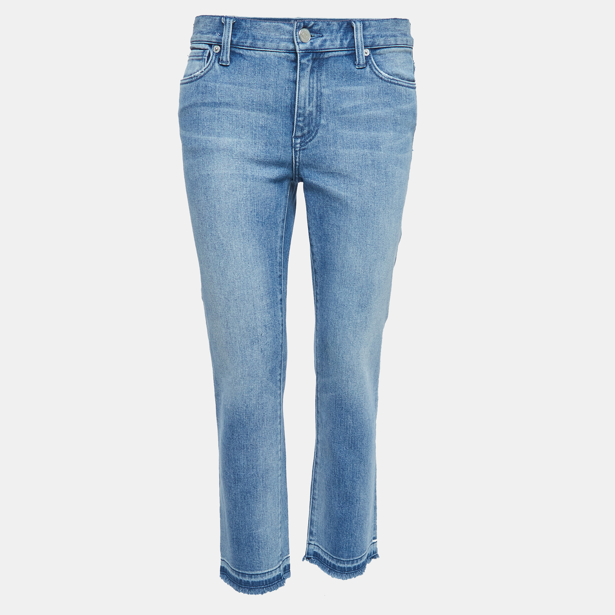 Burberry Blue Washed Denim Slim Crop Jeans S Waist 27