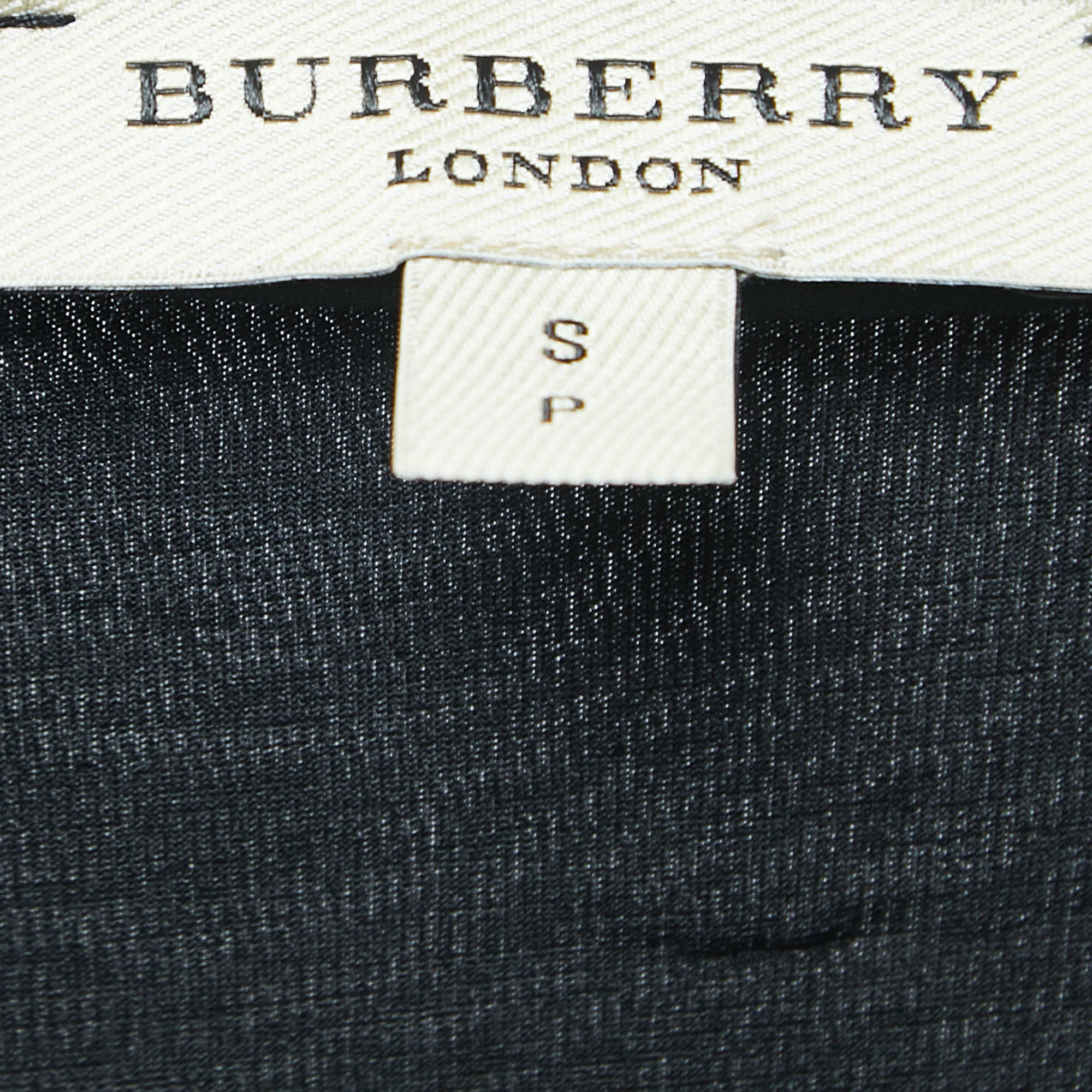Burberry Black Jersey Knit Ruched V-Neck Top S