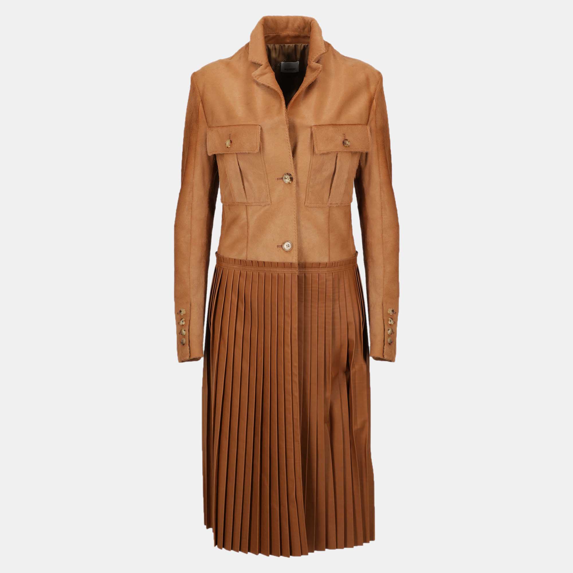 Burberry  Women's Leather Coat - Camel Color - XS
