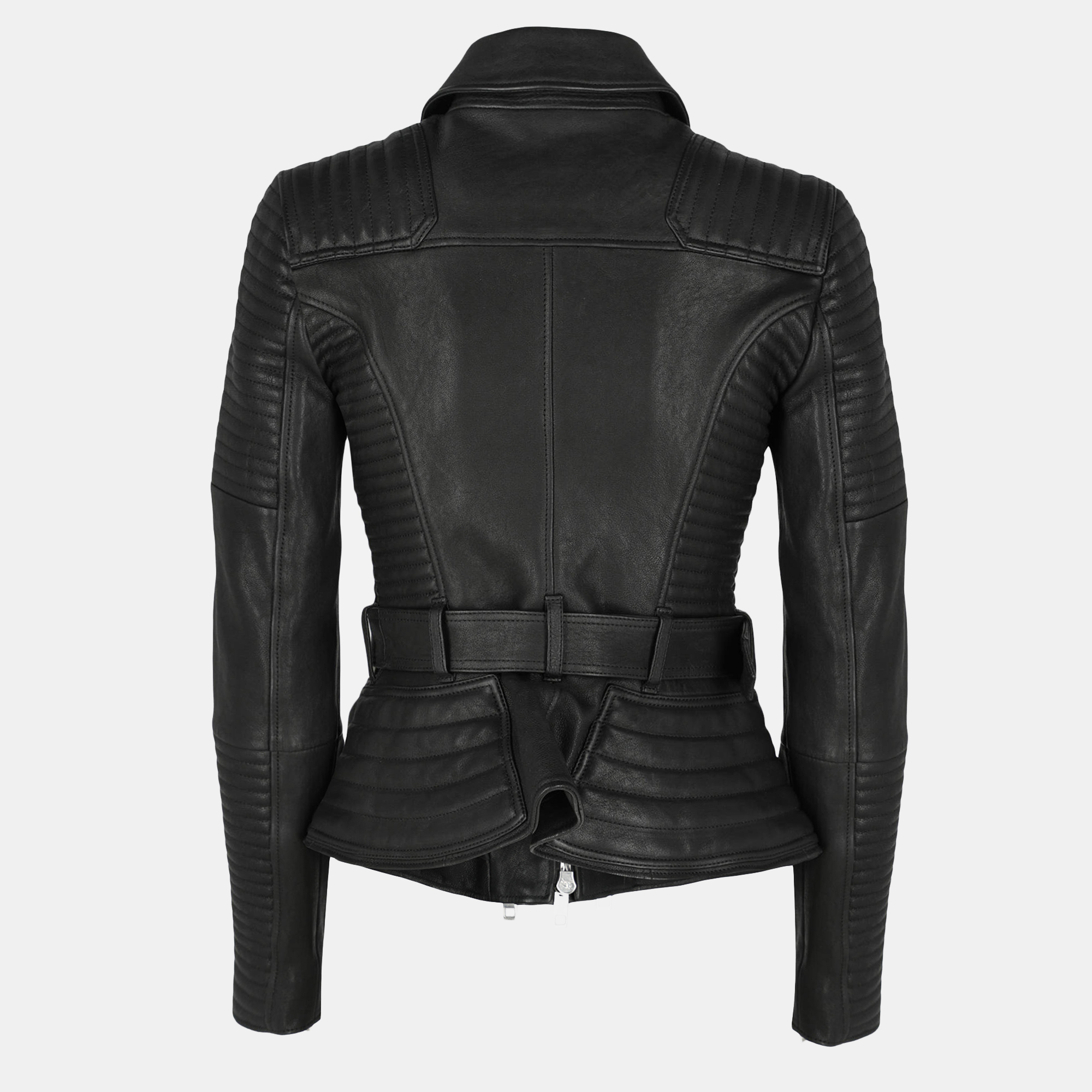 Burberry  Women's Leather Biker Jacket - Black - XS