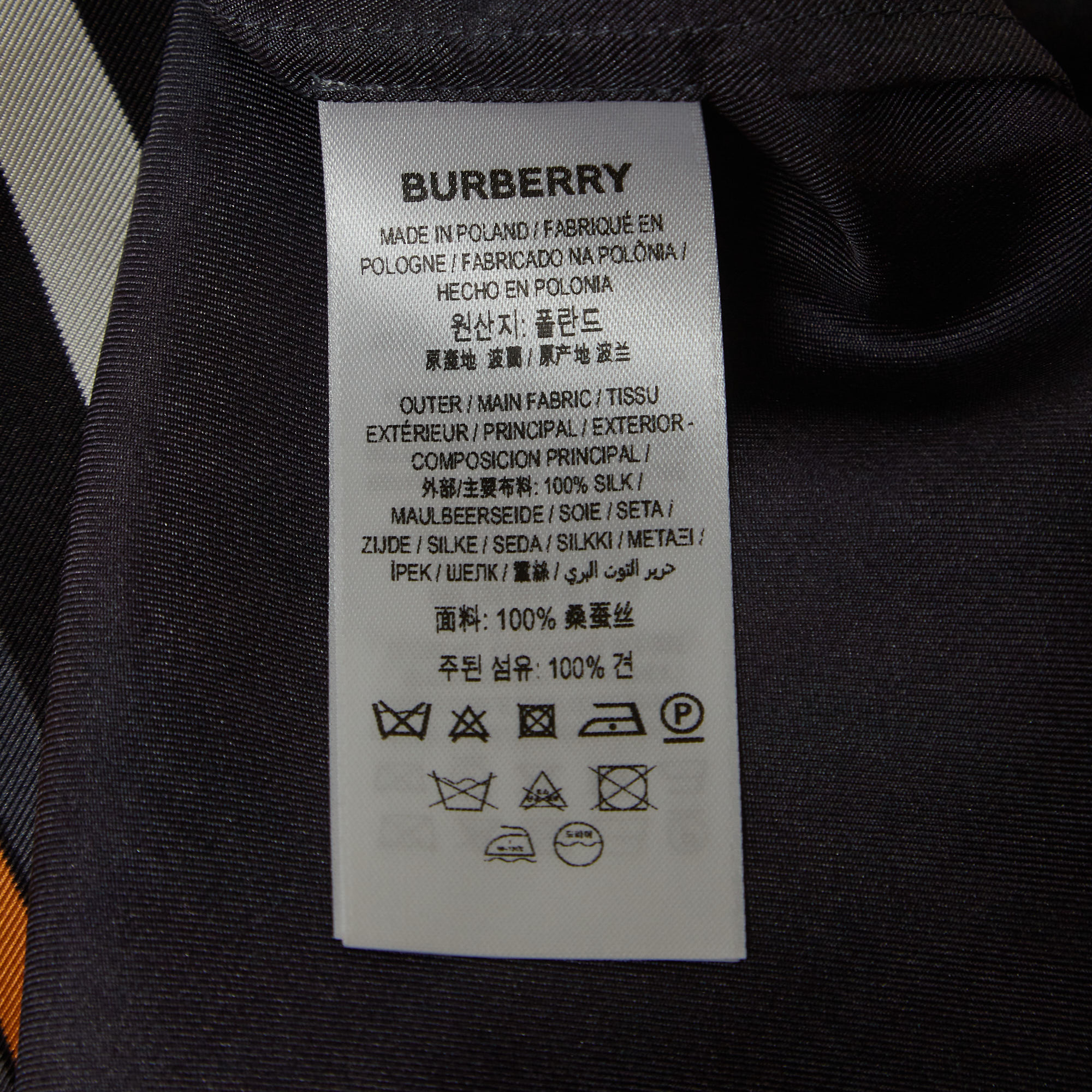 Burberry Grey Arianna Print Silk Button Front Shirt S