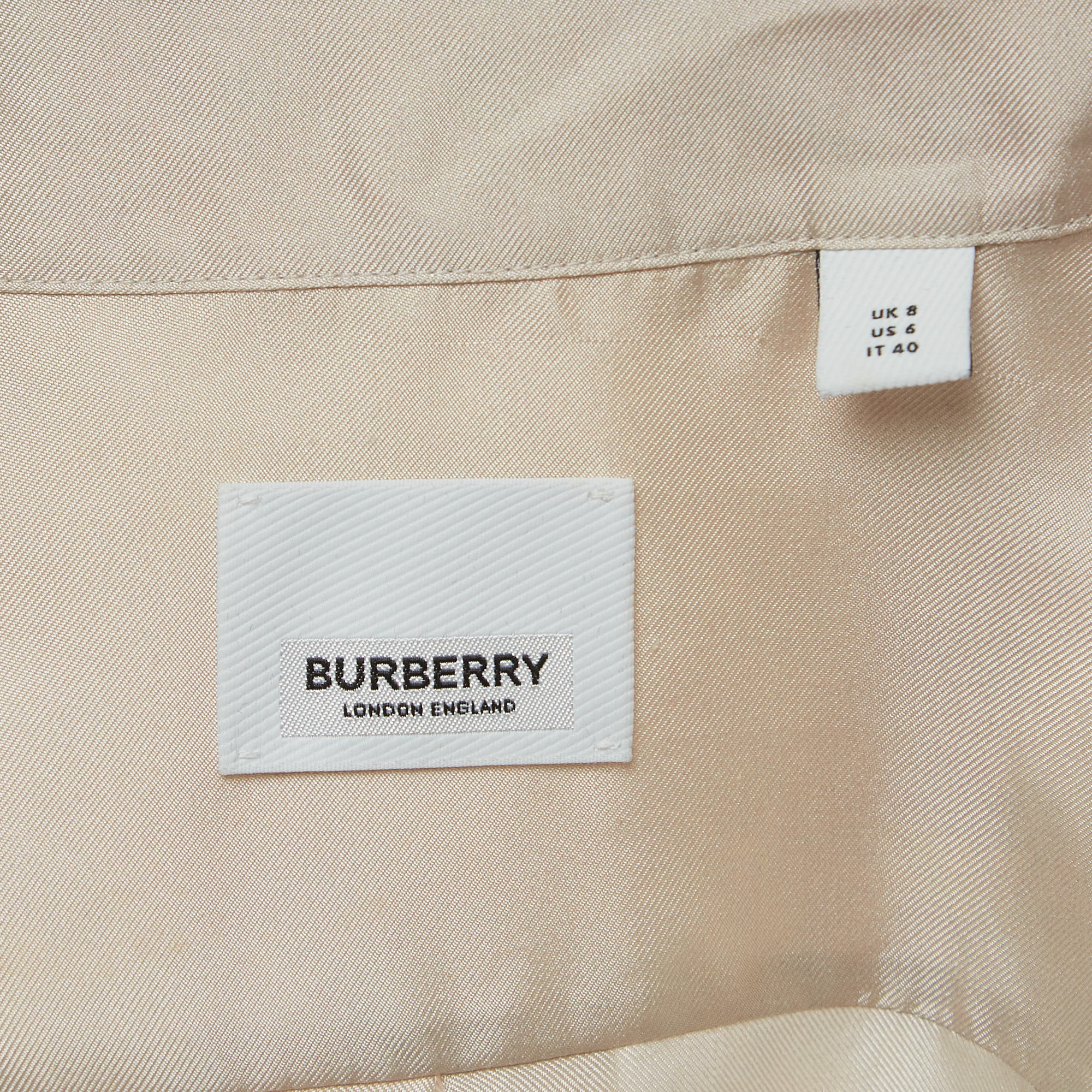 Burberry Grey Arianna Print Silk Button Front Shirt S