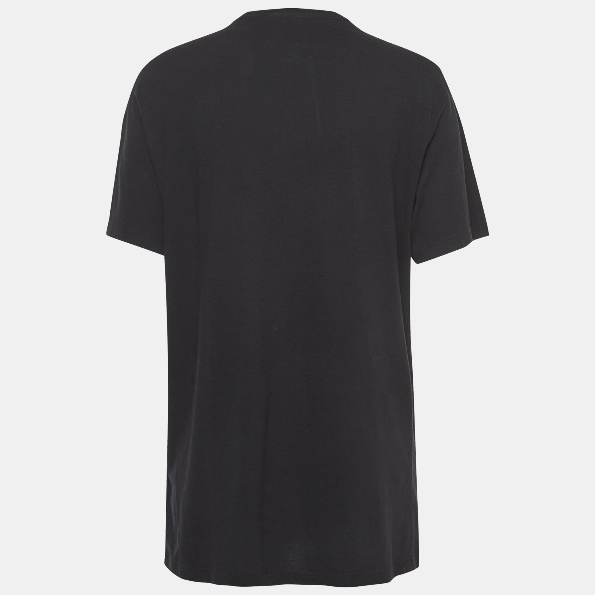 Burberry Black Logo Doddle Print Cotton Crew Neck T-Shirt M