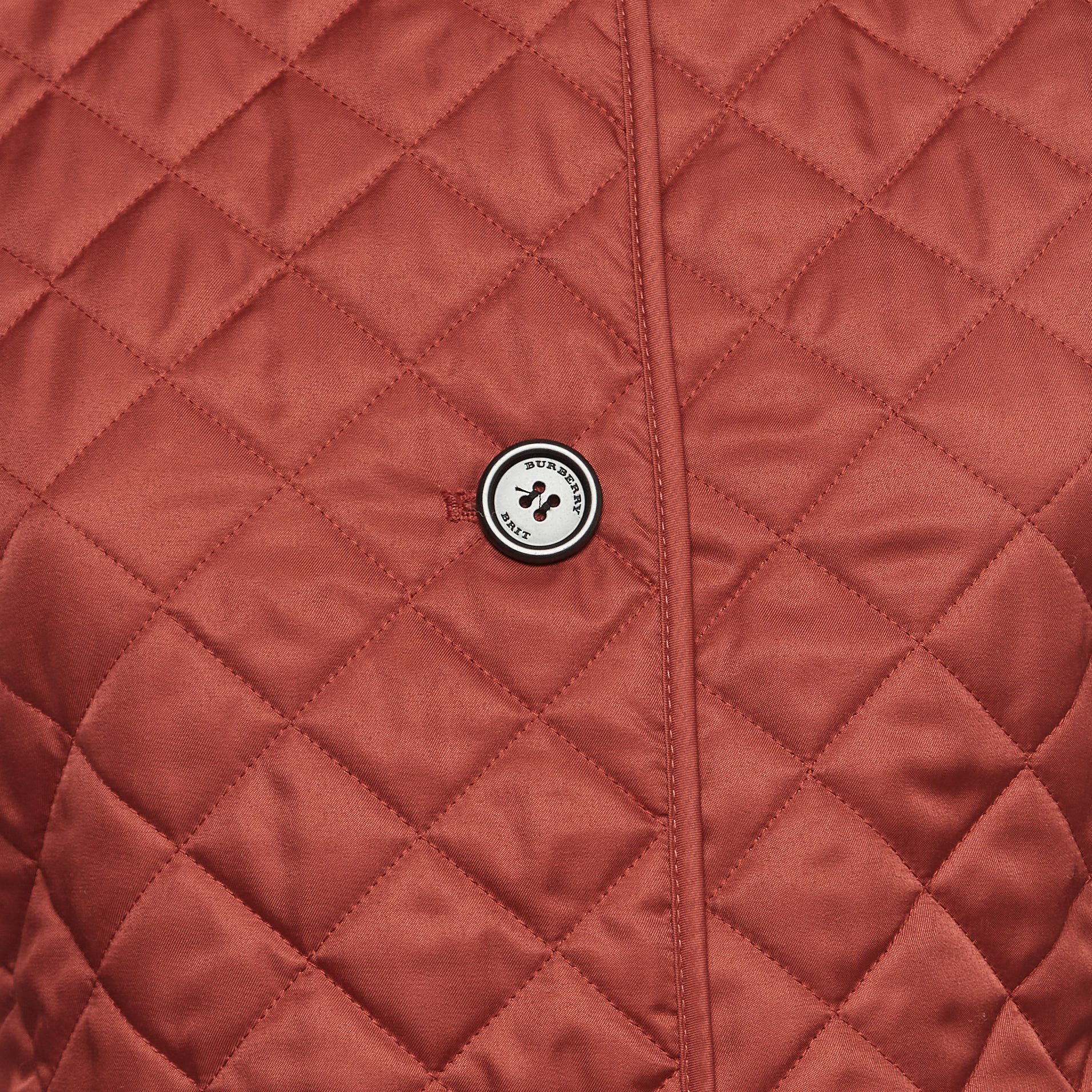 Burberry Brit Red Quilted Synthetic Button Front Jacket XS
