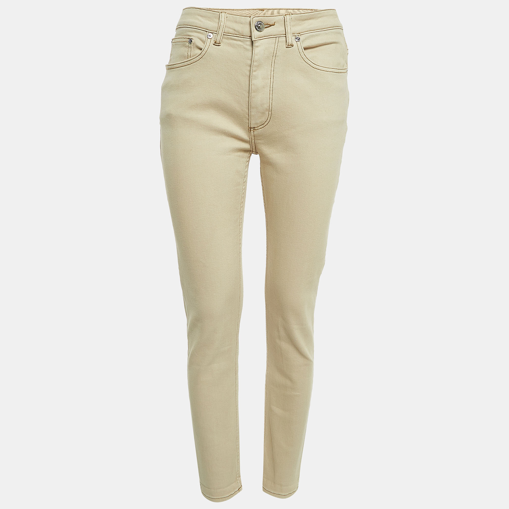Burberry beige denim pocket detail skinny jeans s waist 27"