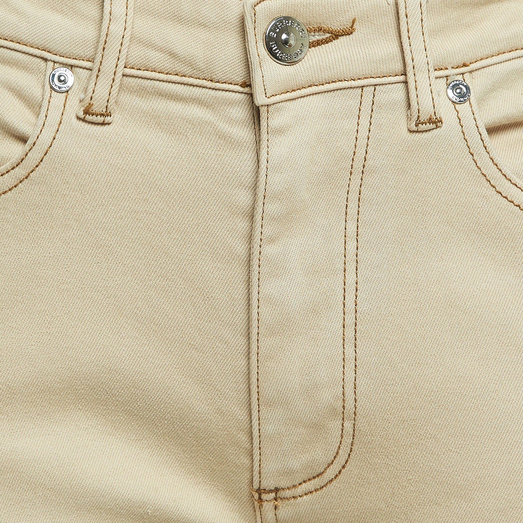 Burberry Beige Denim Pocket Detail Skinny Jeans S Waist 27