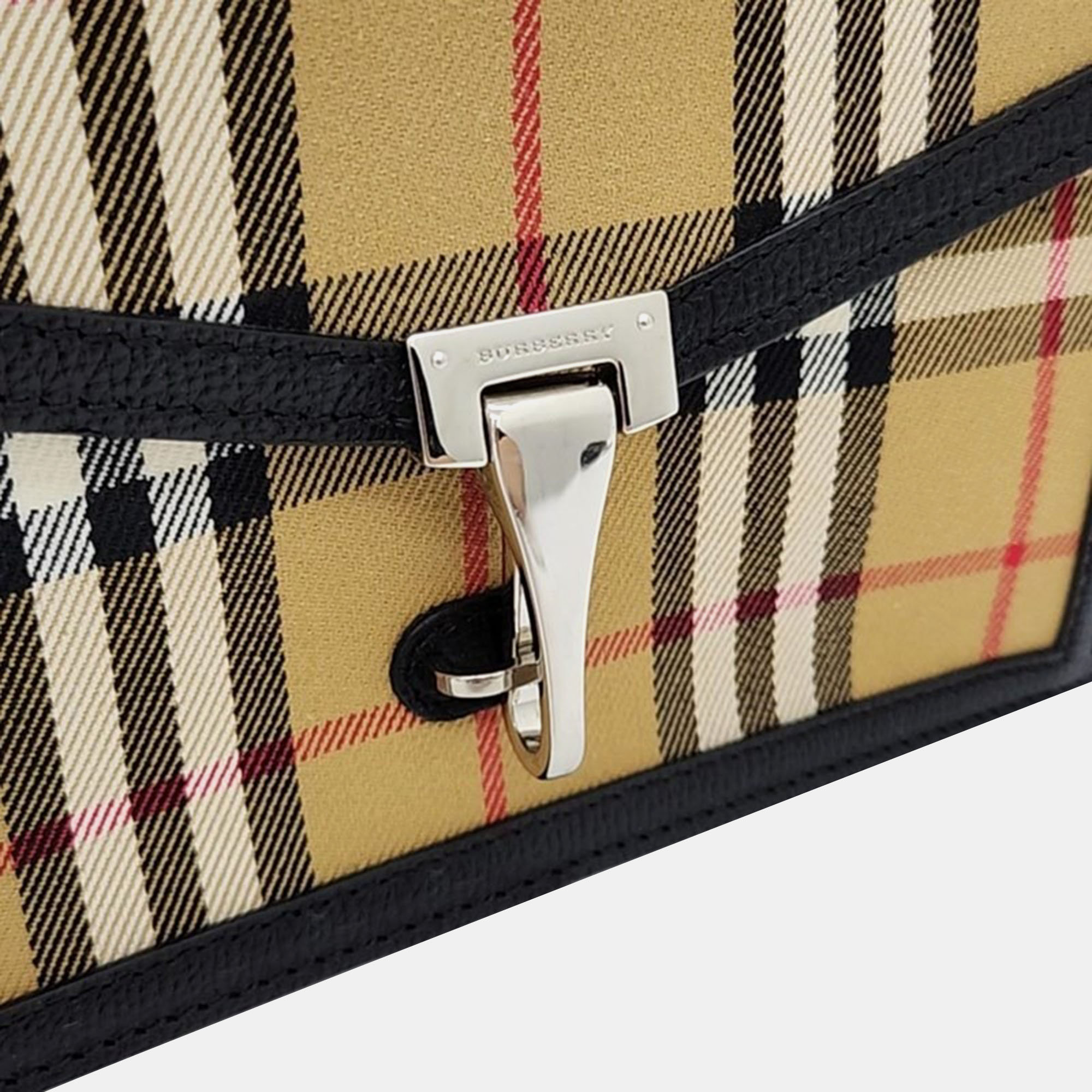 Burberry Vintage Check Canvas And Leather Small Macken Shoulder Bag