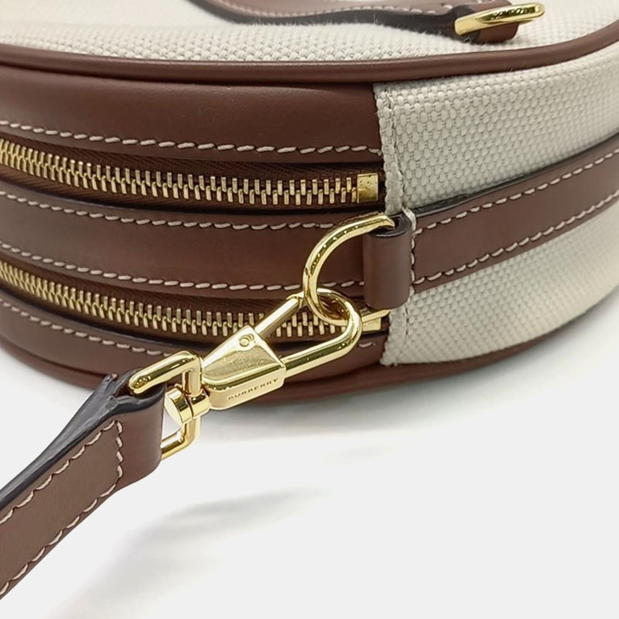 Burberry Beige & Brown Louise Round Crossbody Bag