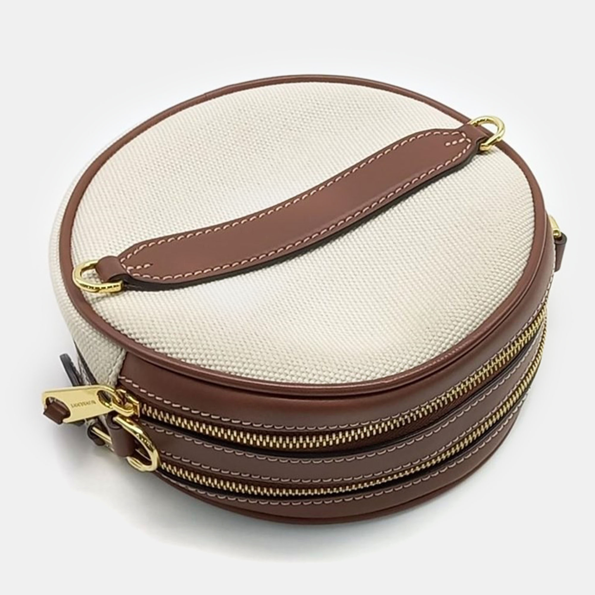 Burberry Beige & Brown Louise Round Crossbody Bag