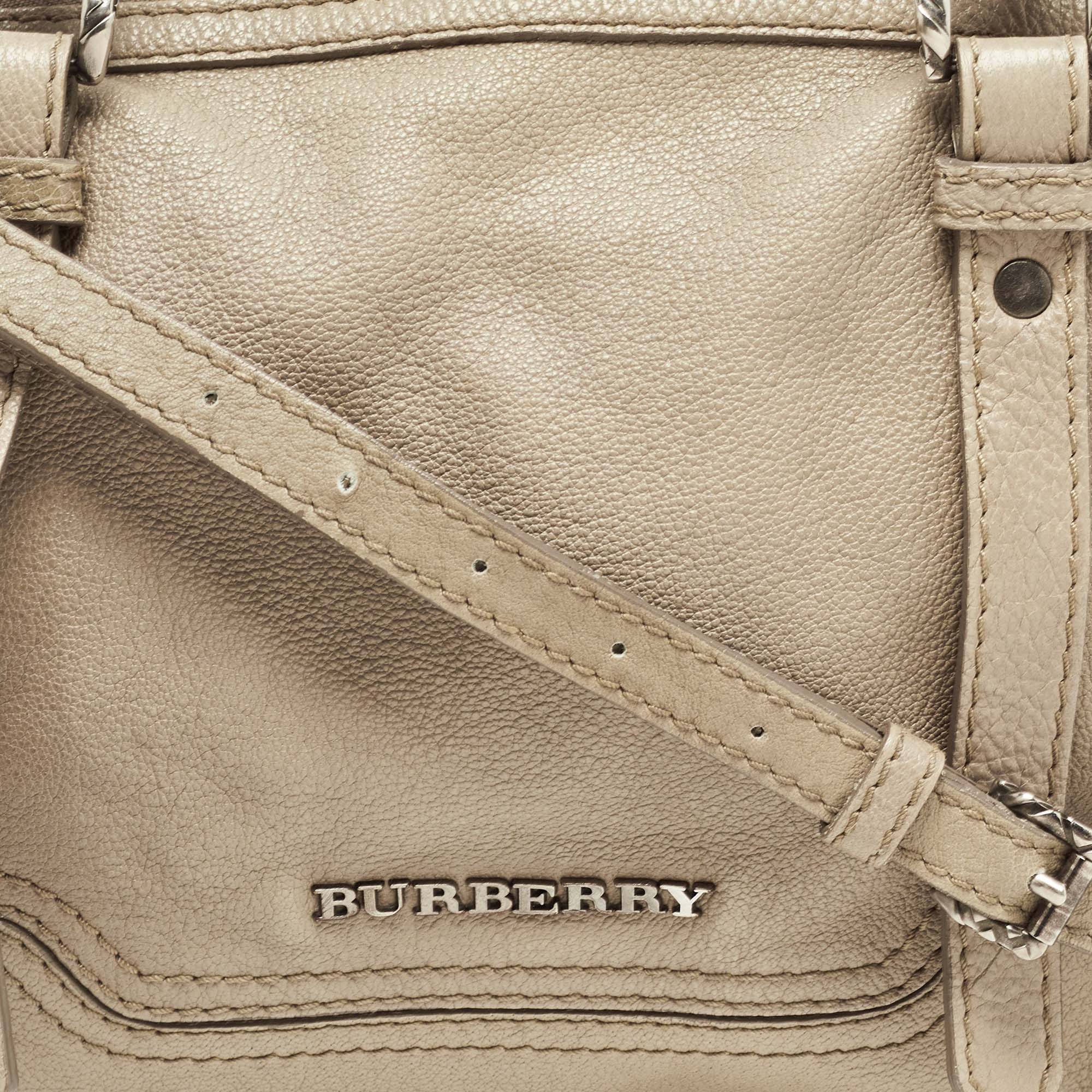 Burberry Grey Leather Ashmore Tote