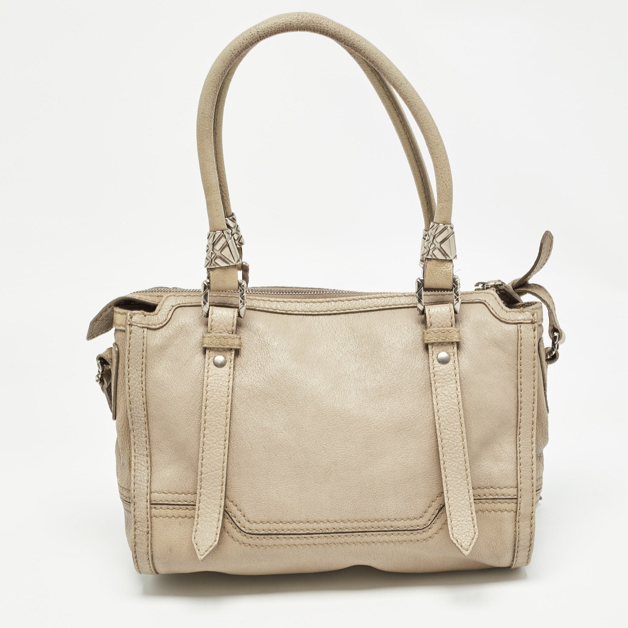 Burberry Grey Leather Ashmore Tote