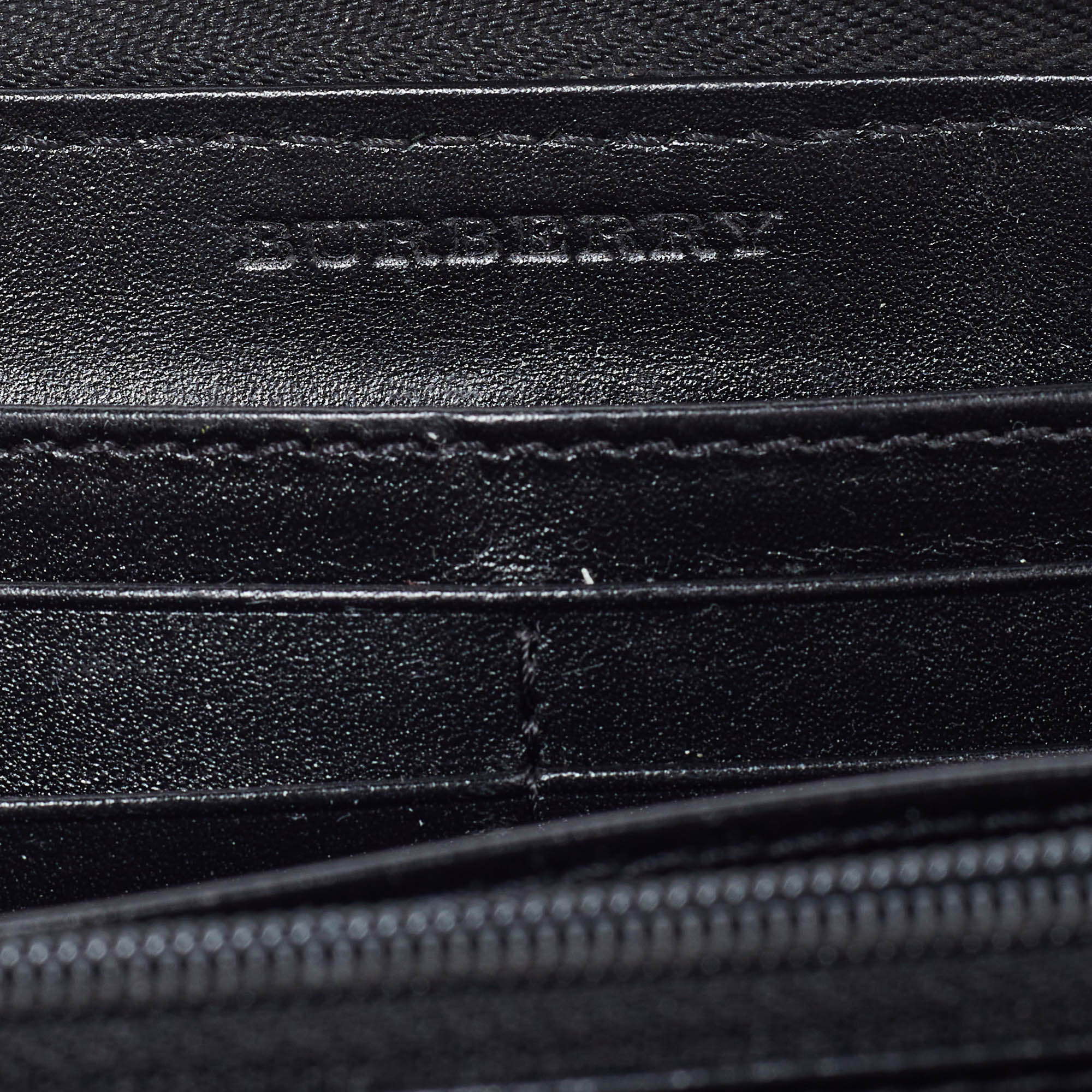 Burberry Grey/Black Patent Leather And Nylon Penrose Flap Wallet