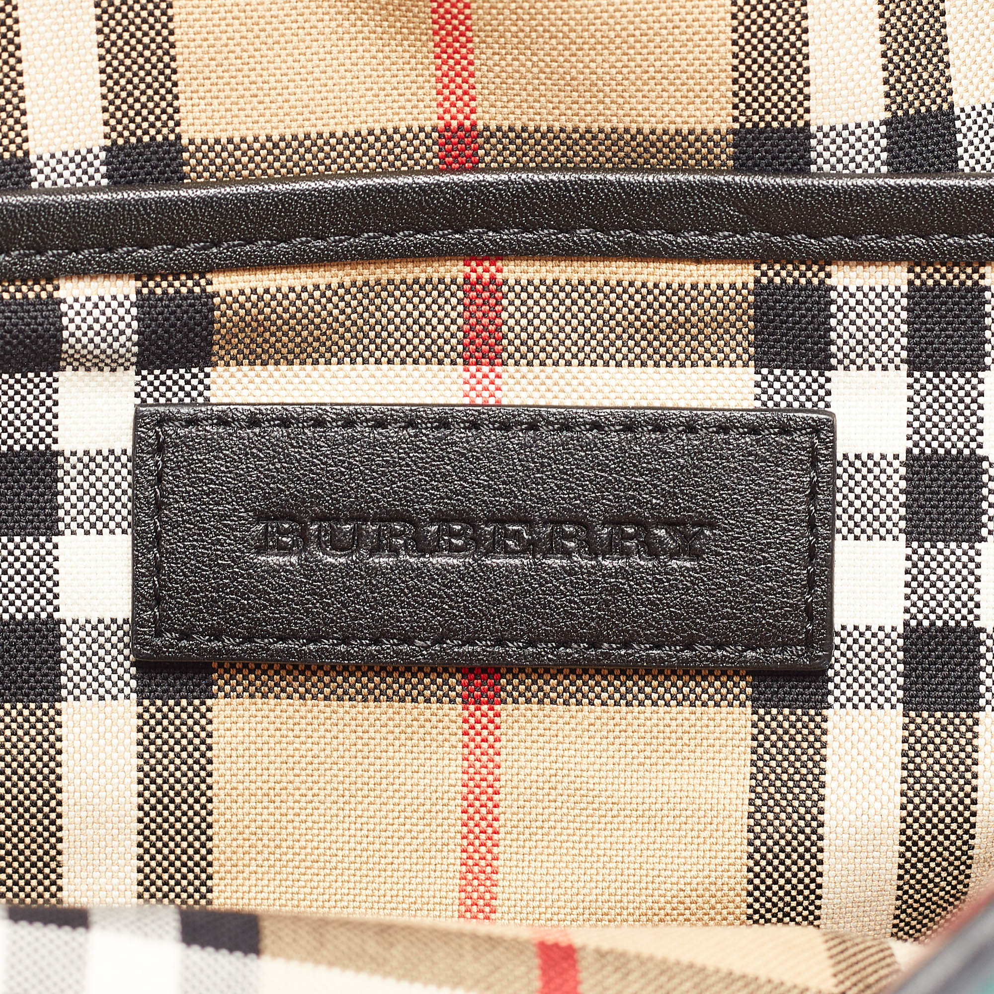 Burberry Multicolor Housecheck Fabric And Leather Monster Face Flap Backpack