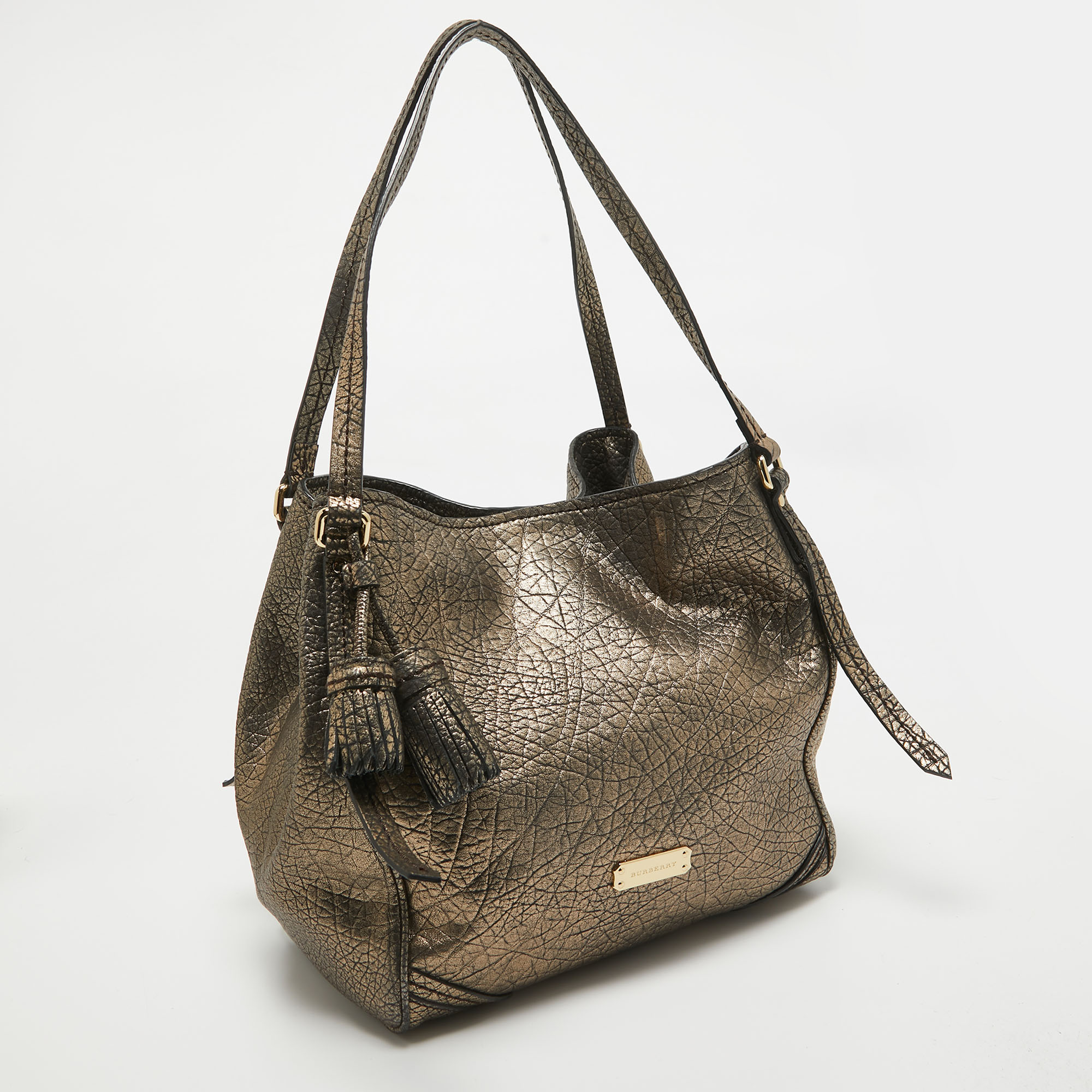 Burberry Metallic Leather Canterbury Tassel Tote