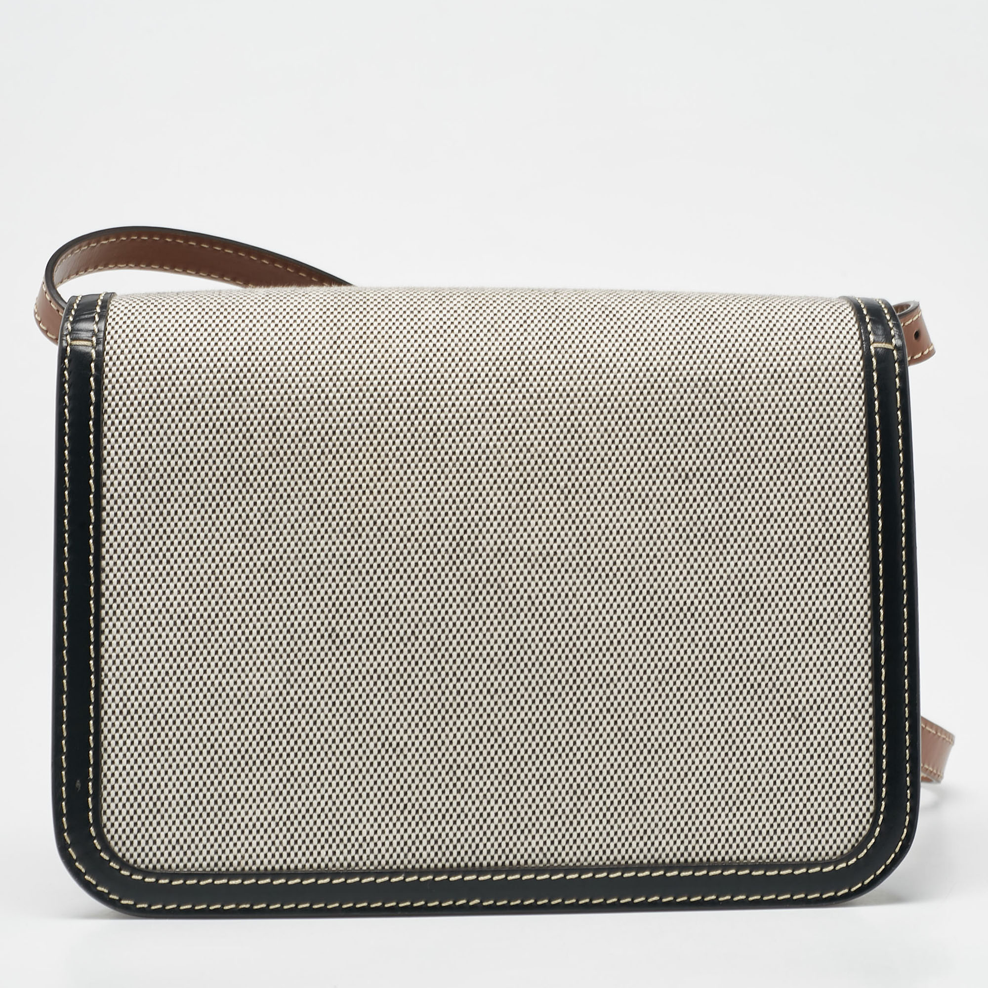 Burberry Tricolor Canvas And Leather Small TB Shoulder Bag