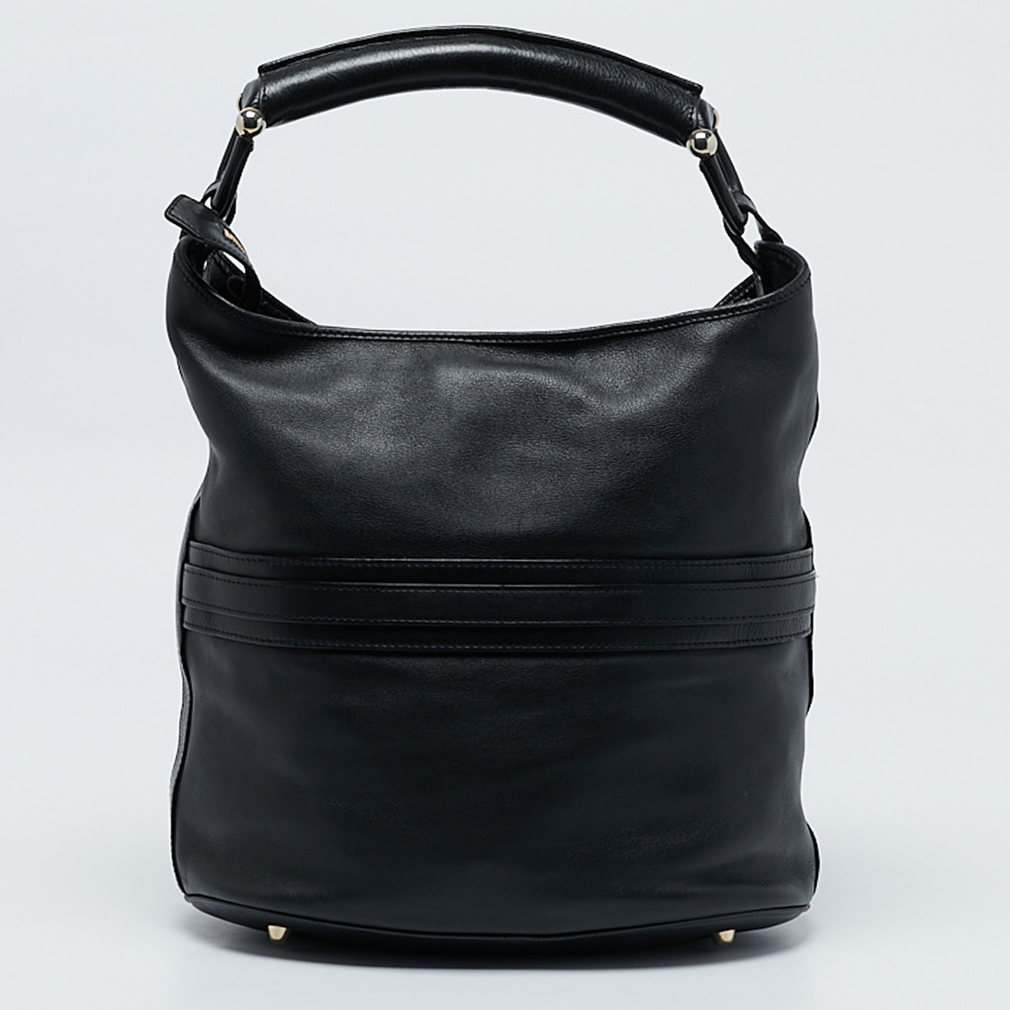 Burberry Black Leather Horsebit Hobo