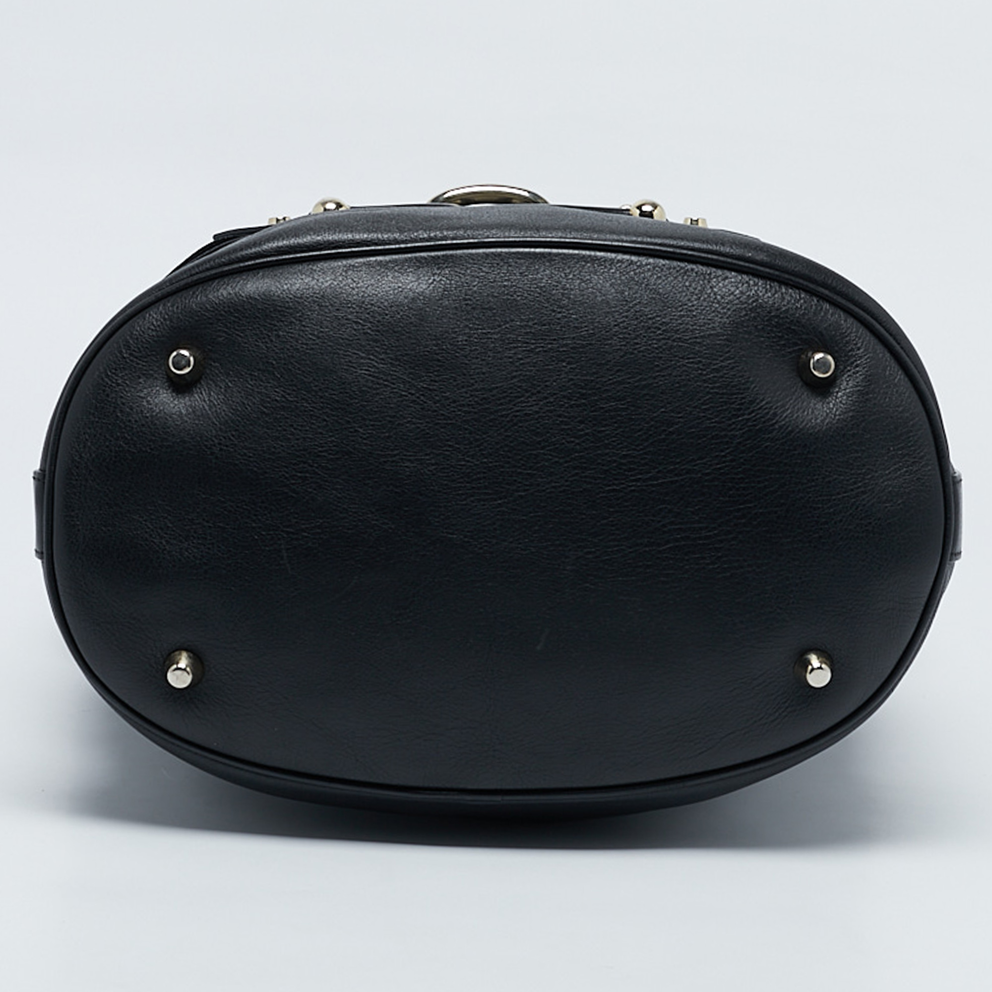 Burberry Black Leather Horsebit Hobo