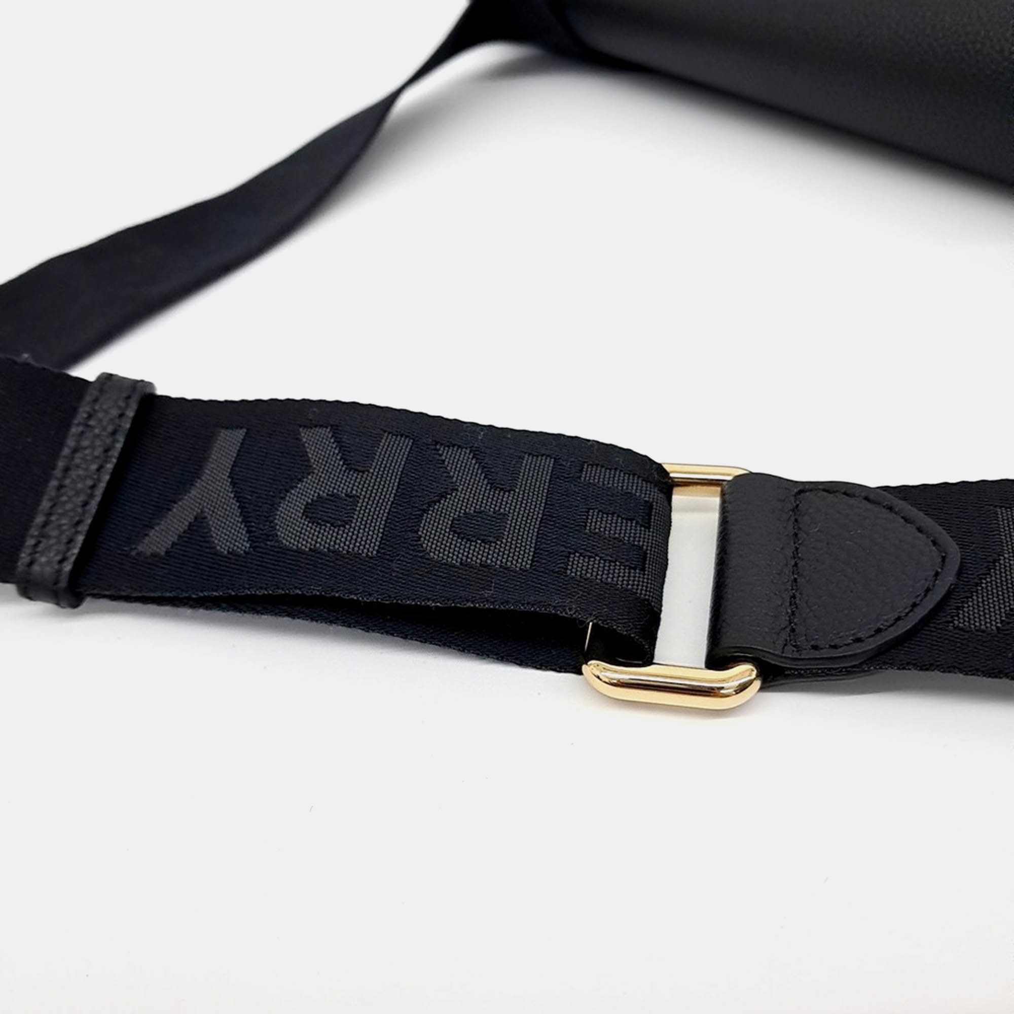 Burberry Black Leather Burberry Note Crossbody Bag