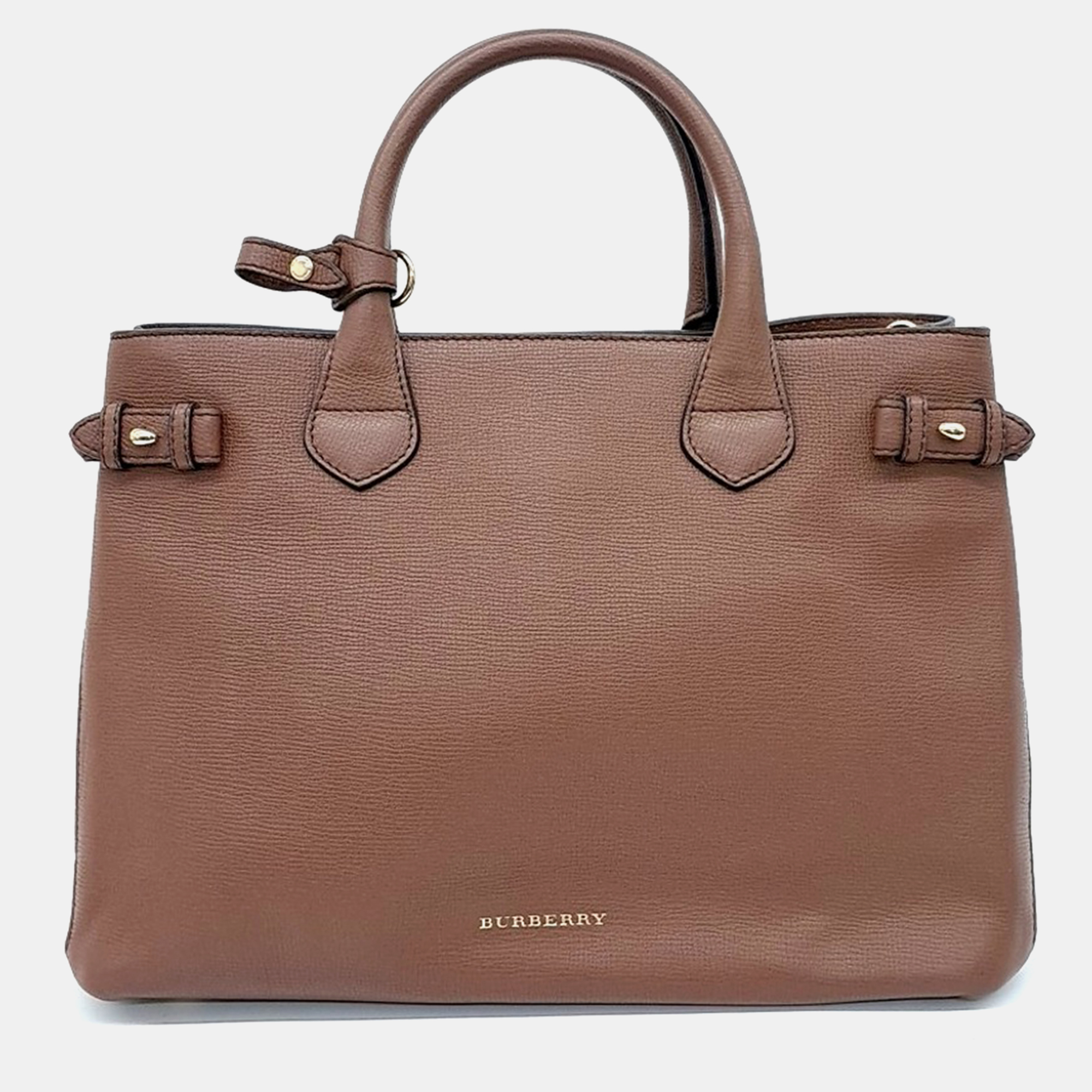 Burberry Brown Leather Banner Medium Satchel Bag