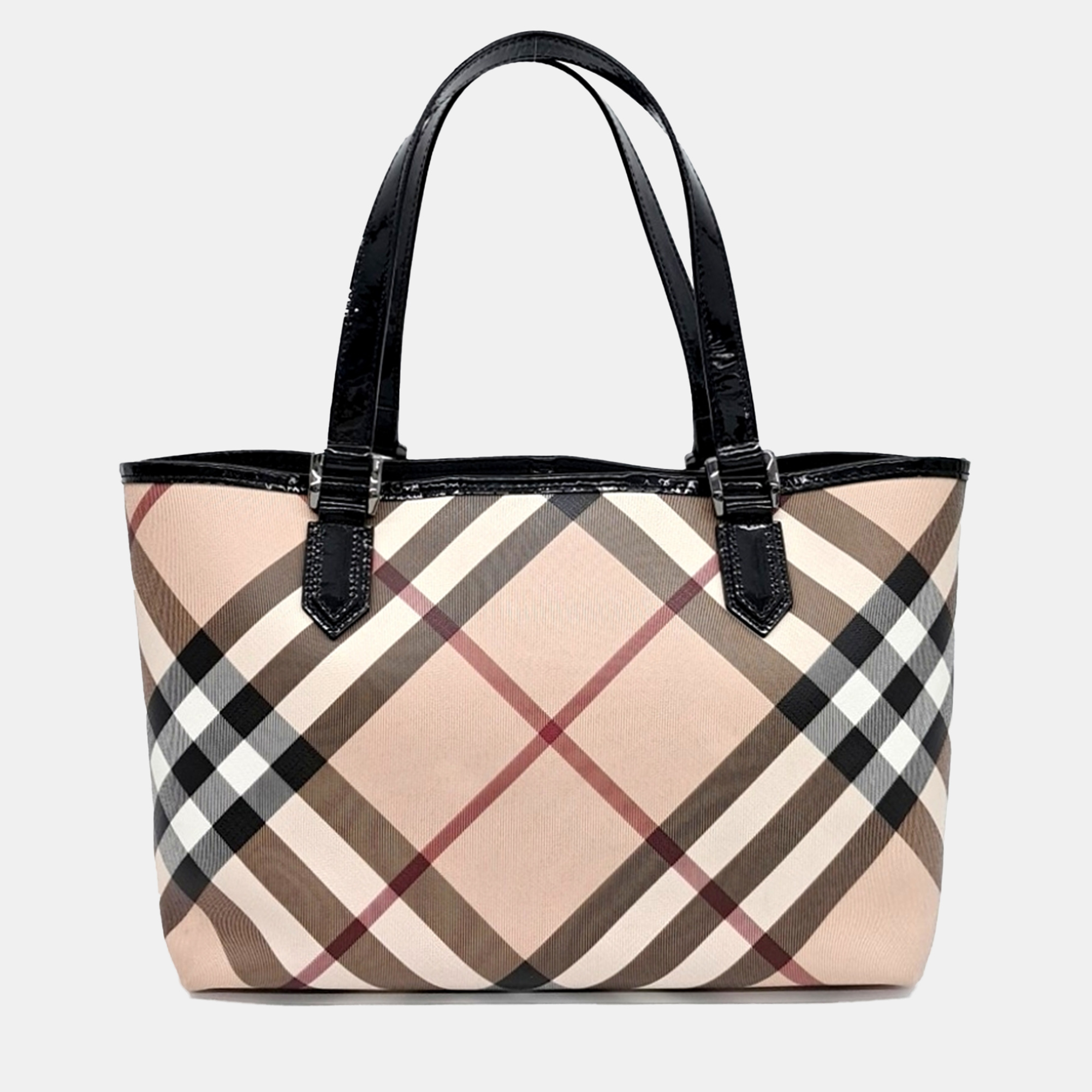 Burberry Beige/Black PVC Shopper Bag