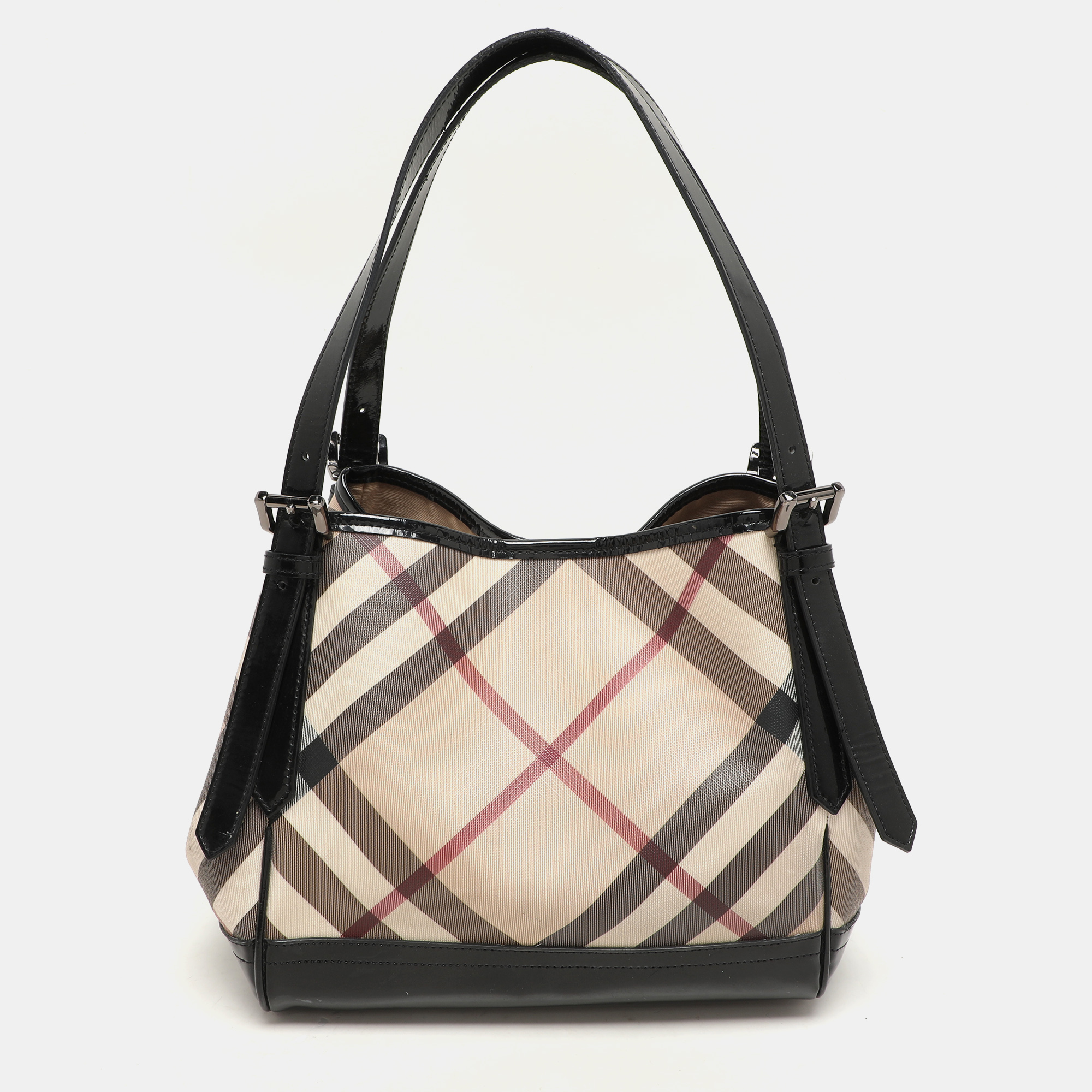 Burberry Black/Beige Super Nova Check PVC and Patent Leather Canterbury Tote
Burberry Black/Beige Super Nova Check PVC and Patent Leather Canterbury Tote
