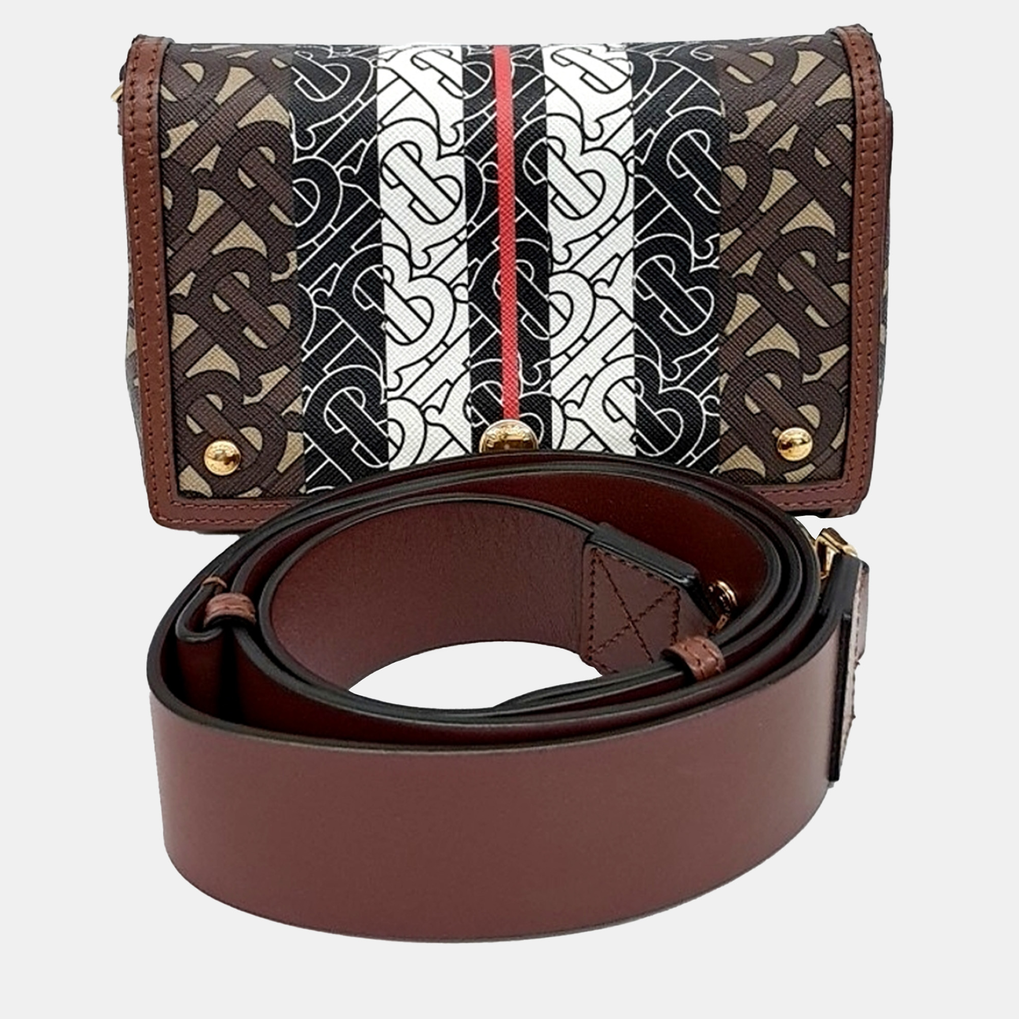 Burberry Brown PVC TB monogram crossbody bag