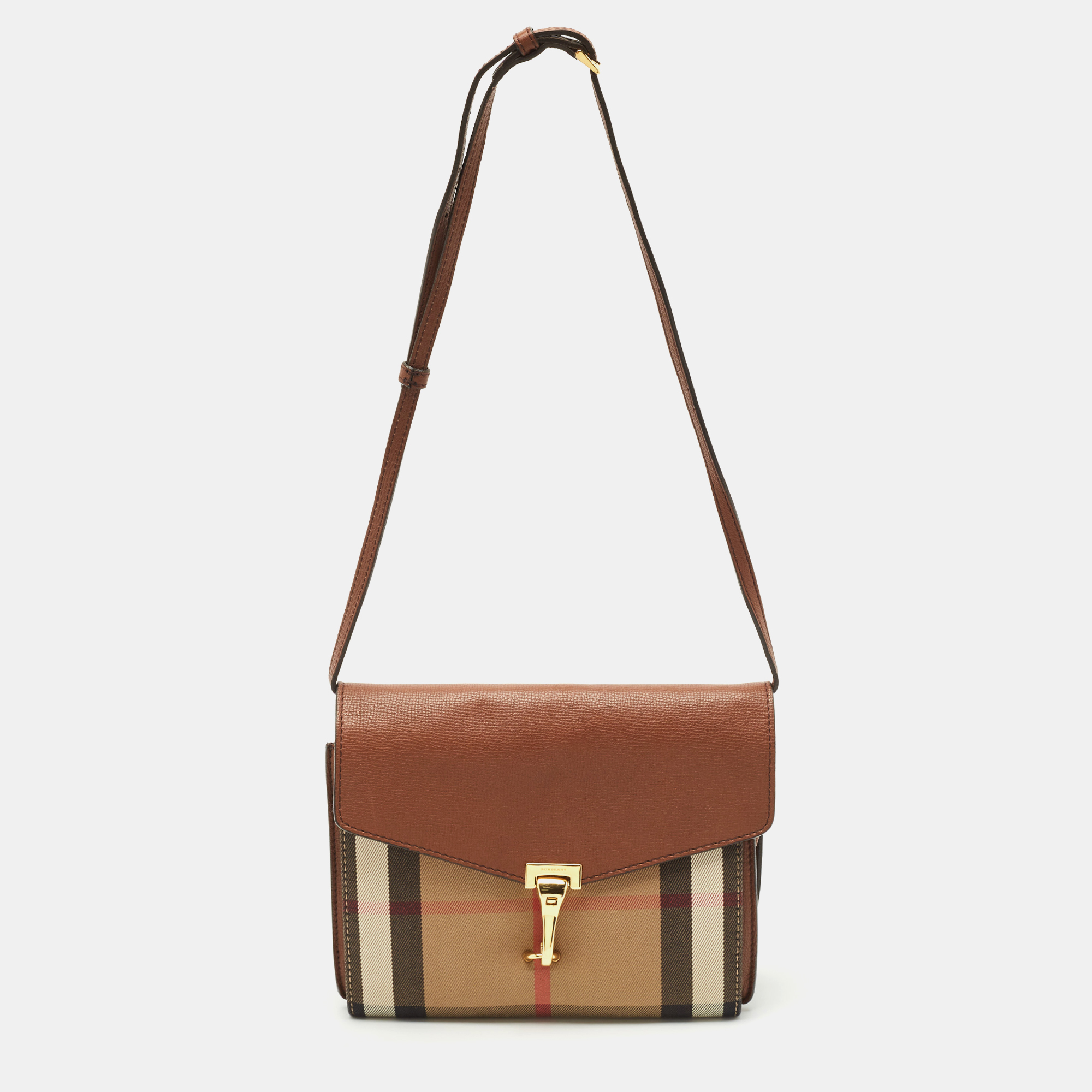 Burberry Brown House Check Canvas and Leather Small Macken Crossbody Bag
Burberry Brown House Check Canvas and Leather Small Macken Crossbody Bag
