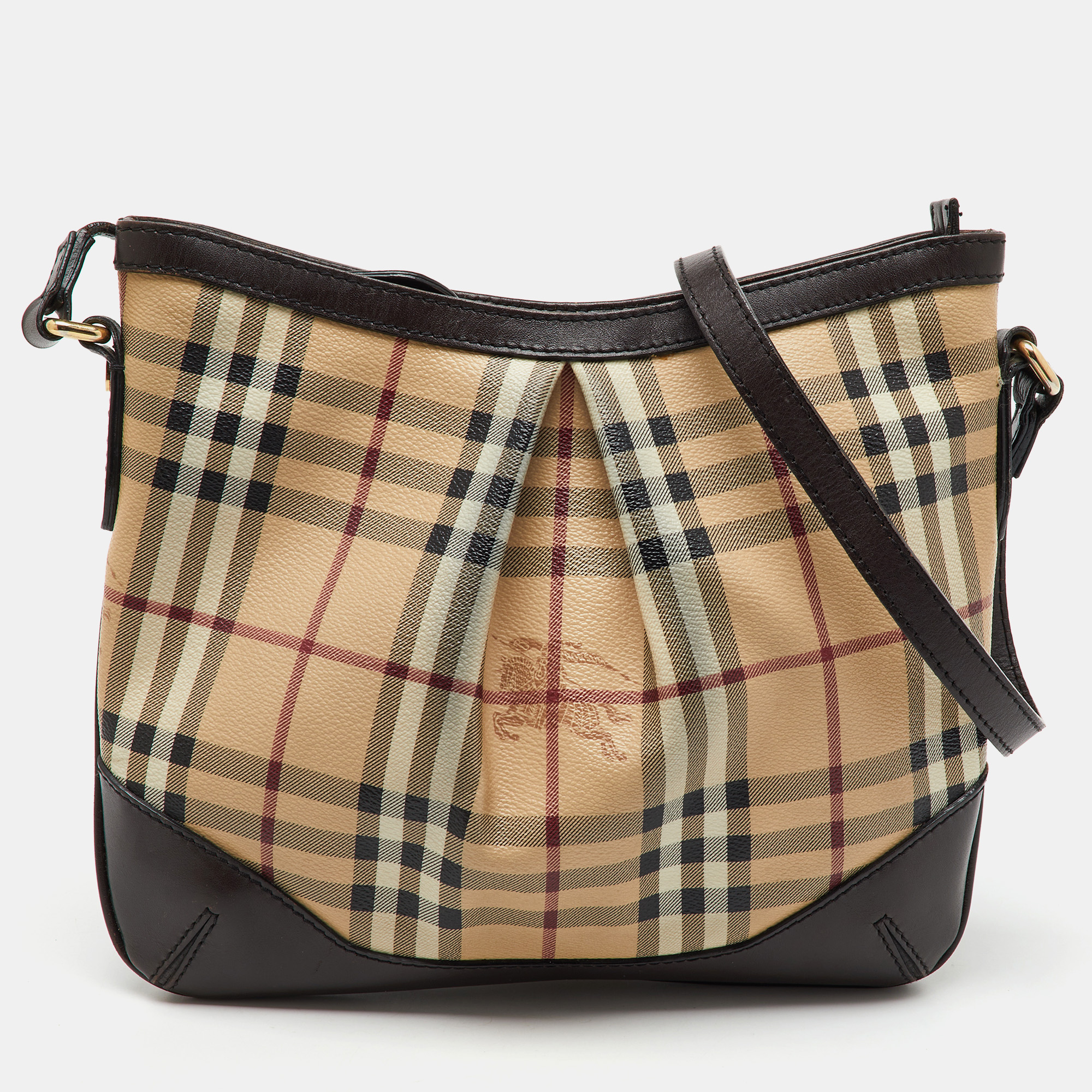 Burberry Beige/Brown Haymarket Check Coated Canvas and Leather Hartham Crossbody Bag
Burberry Beige/Brown Haymarket Check Coated Canvas and Leather Hartham Crossbody Bag