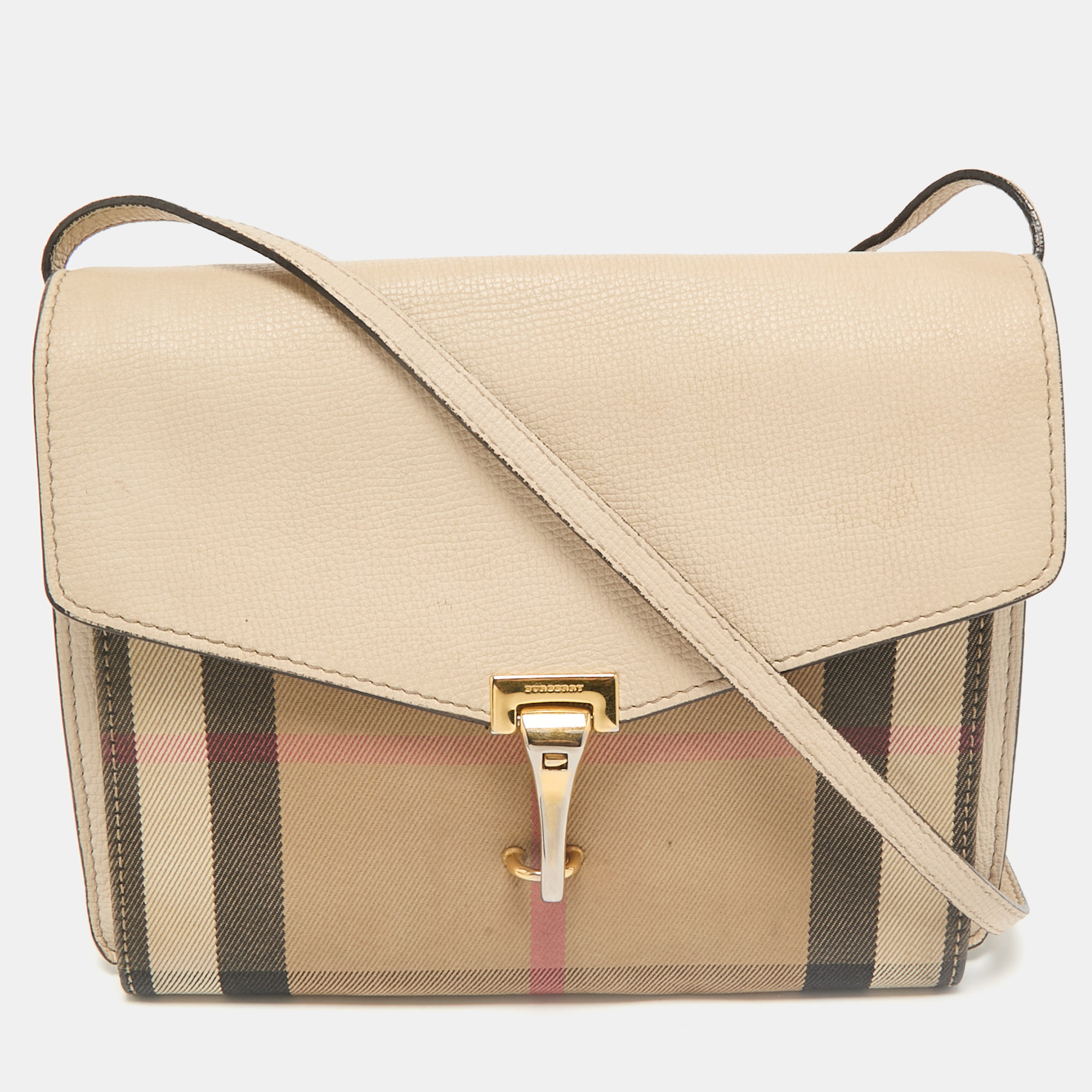 Burberry Cream/Brown House Check Canvas and Leather Macken Flap Crossbody Bag, Beige
Burberry Cream/Brown House Check Canvas and Leather Macken Flap Crossbody Bag, Beige