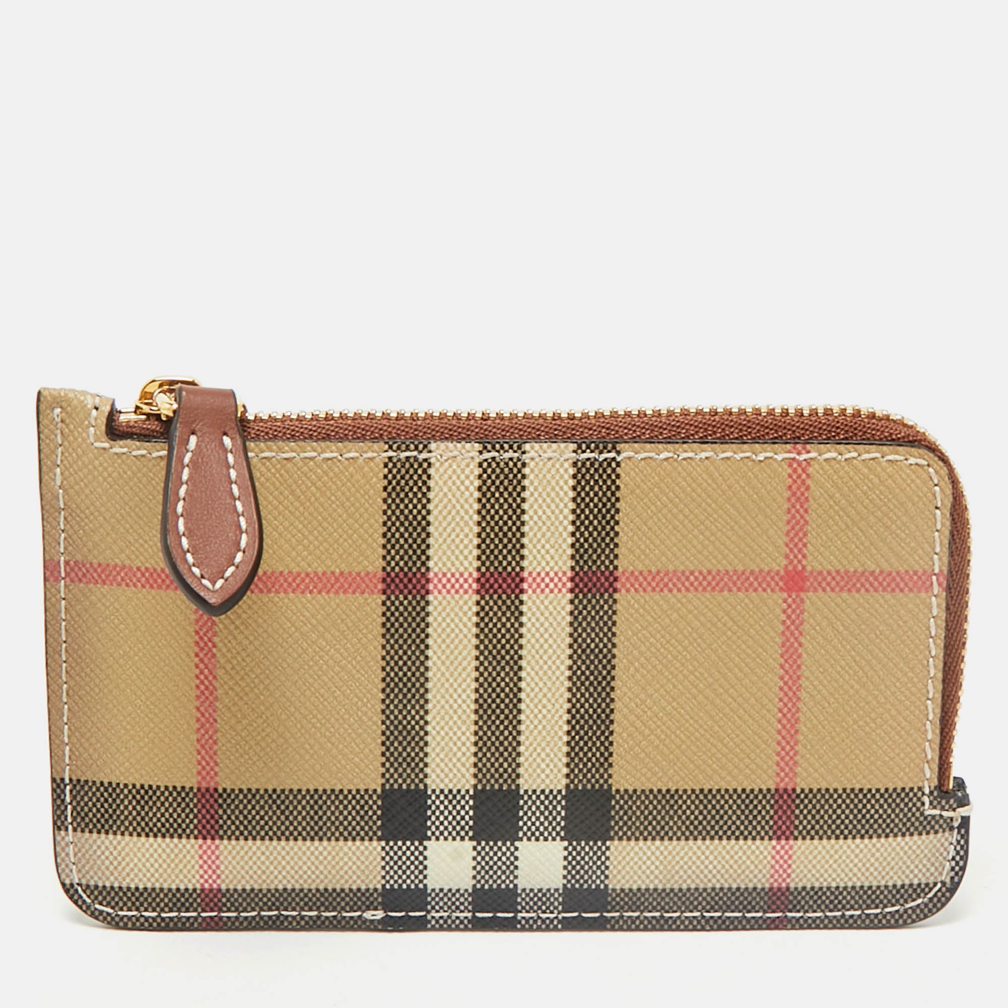Burberry Brown/Beige House Check Coated Canvas and Leather Zip Card Case
Burberry Brown/Beige House Check Coated Canvas and Leather Zip Card Case