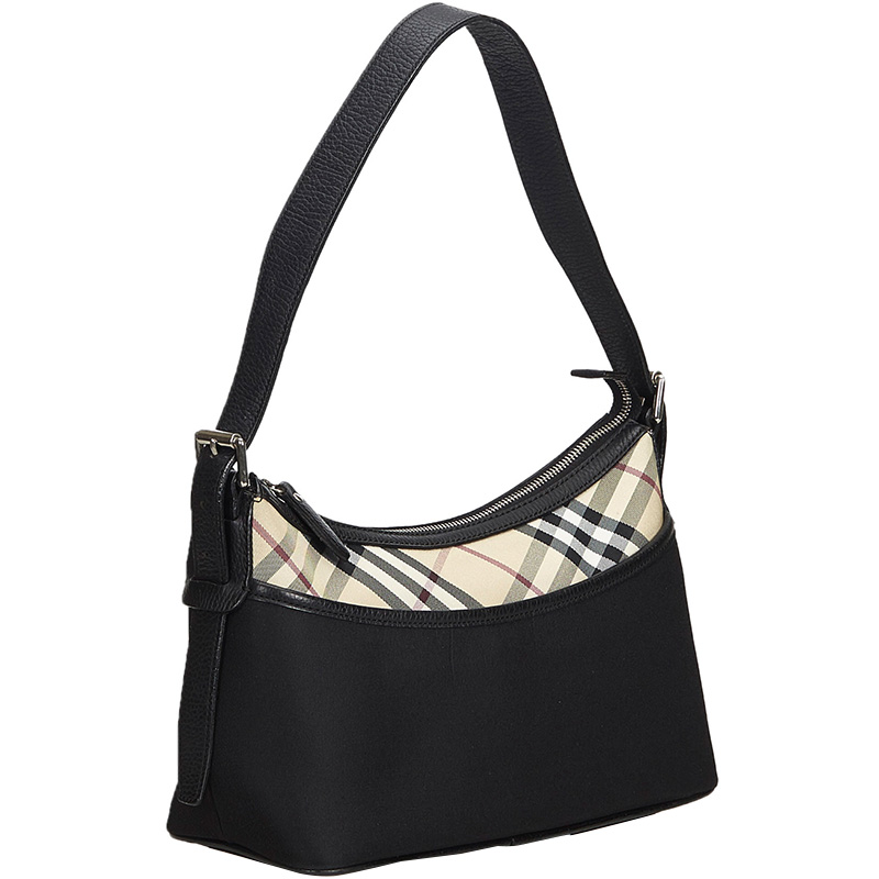 Burberry Black Nova Check Nylon Shoulder Bag
Burberry Black Nova Check Nylon Shoulder Bag