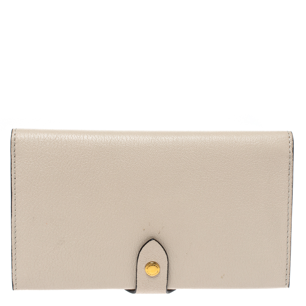 Image of Burberry Beige Leather Harlow Continental Wallet