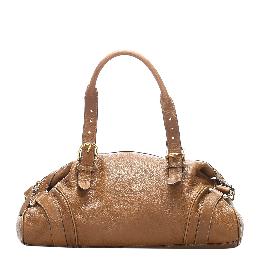 Image of Burberry Beige Leather Shoulder Bag