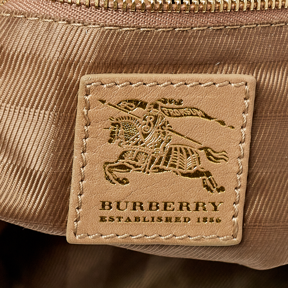 Burberry Beige Leather Horsebit Hobo