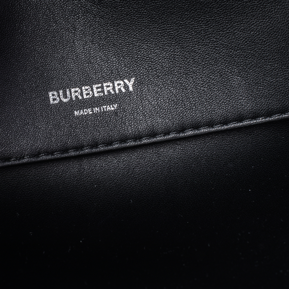 Burberry Black Leather Medium Cube Satchel