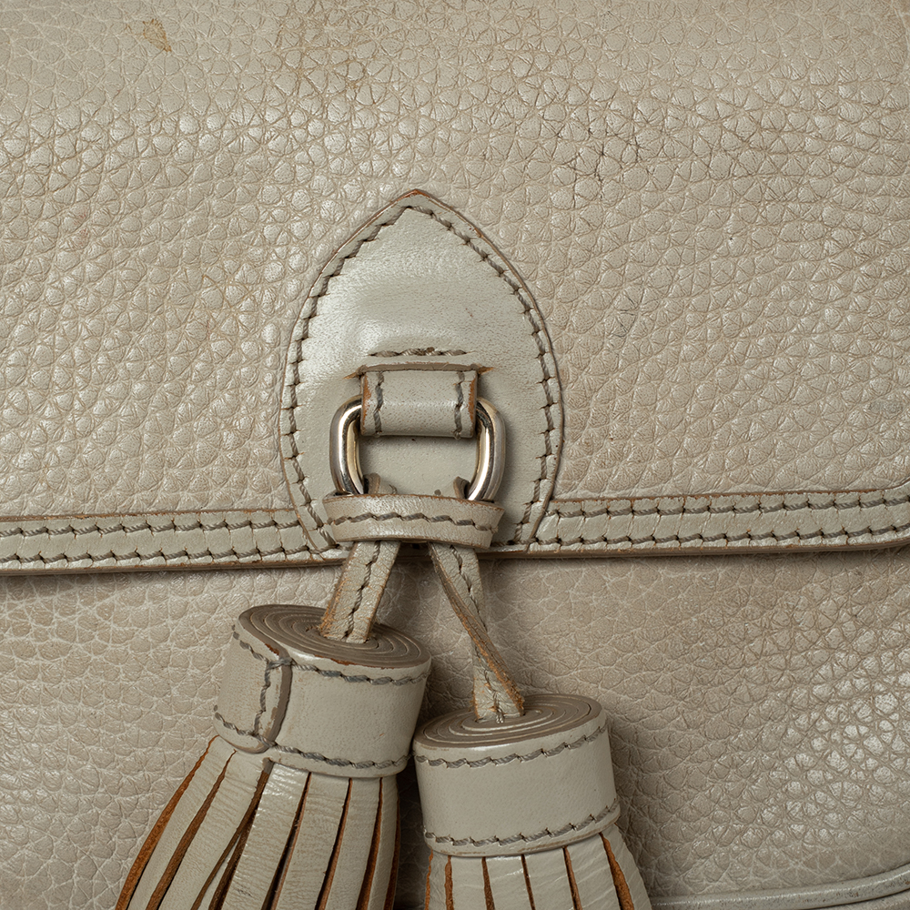Burberry Beige Leather Tassel Crossbody Bag