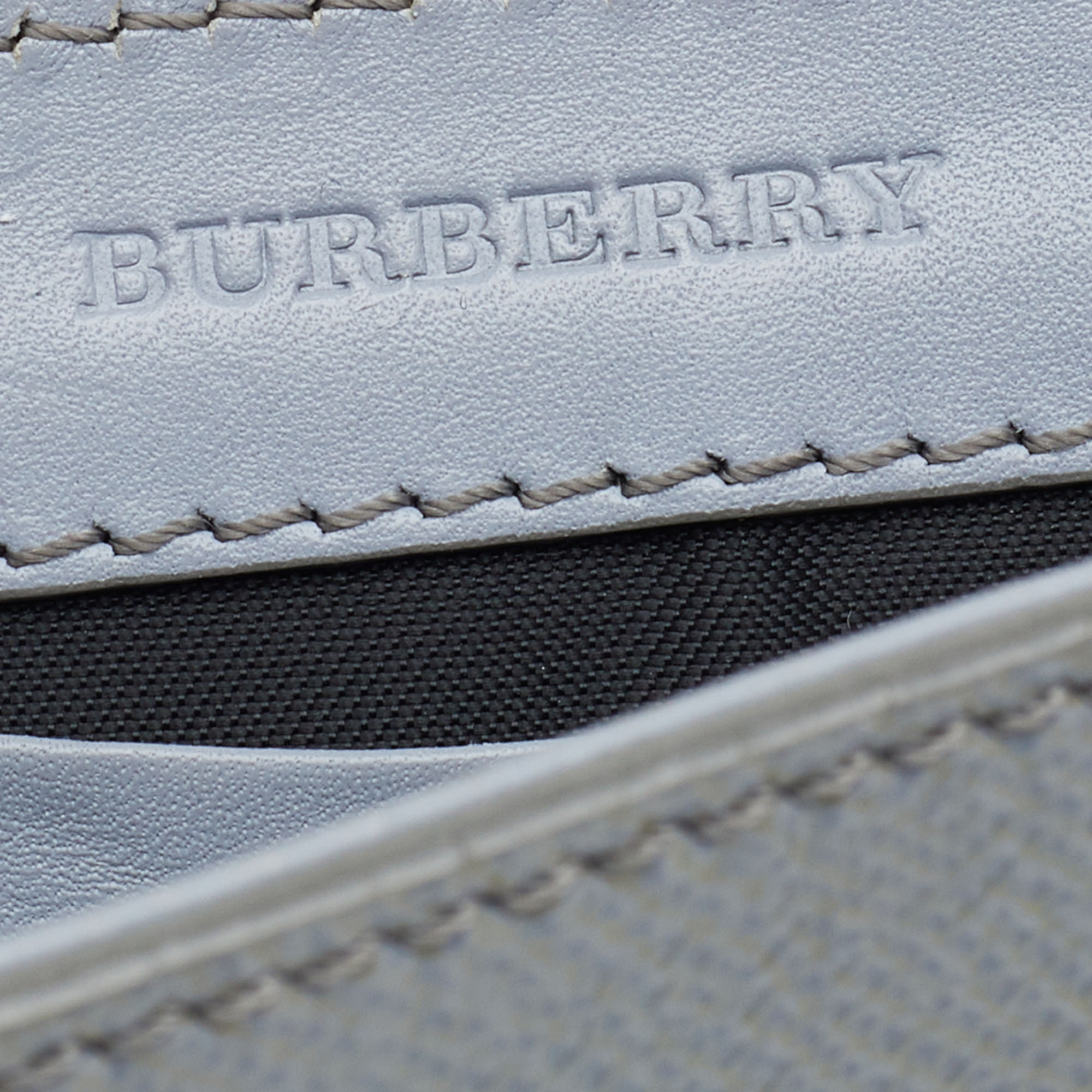 Burberry Grey Patent Leather Berkeley Crossbody Bag