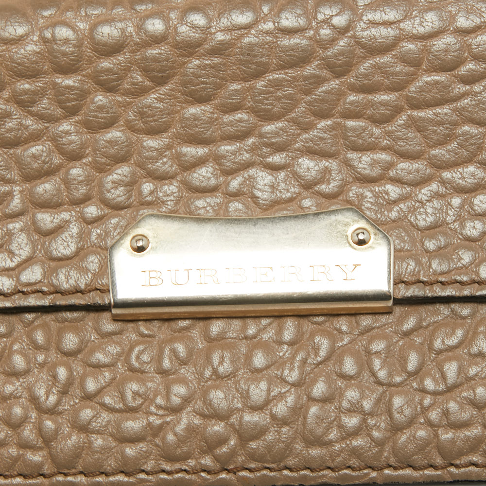 Burberry Beige Leather Flap Continental Wallet
