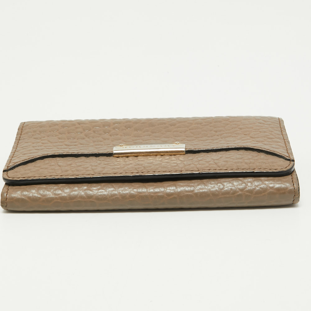 Burberry Beige Leather Flap Continental Wallet