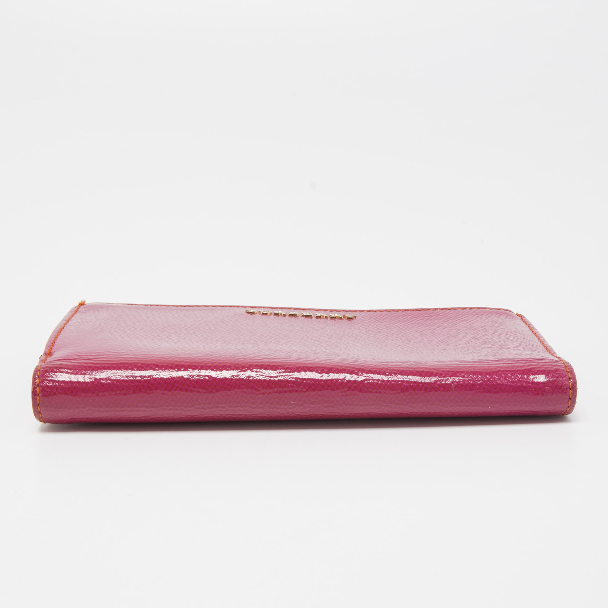 Burberry Magenta Patent Leather Constantine Continental Wallet
