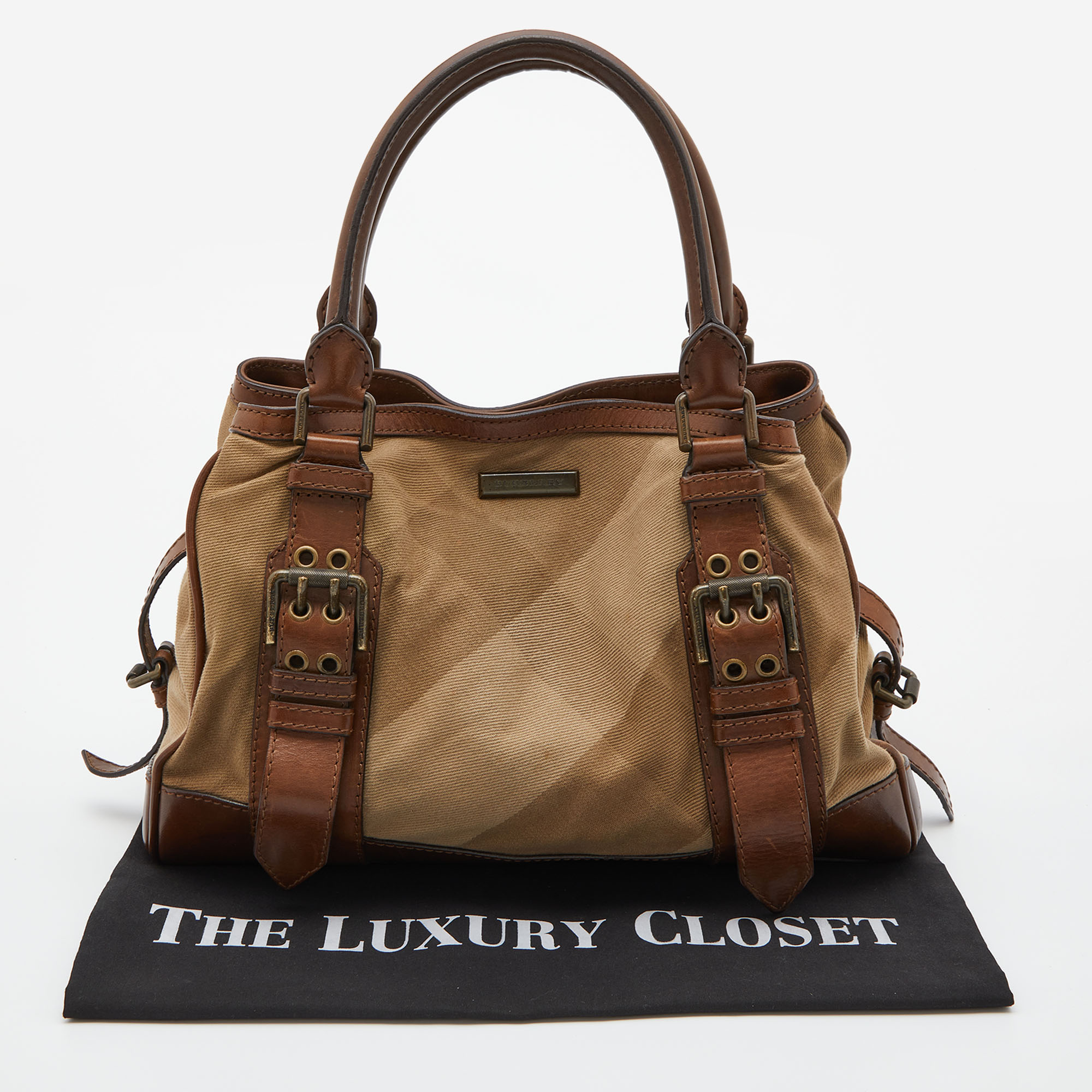 Burberry Beige/Brown Nova Check Canvas And Leather Tote