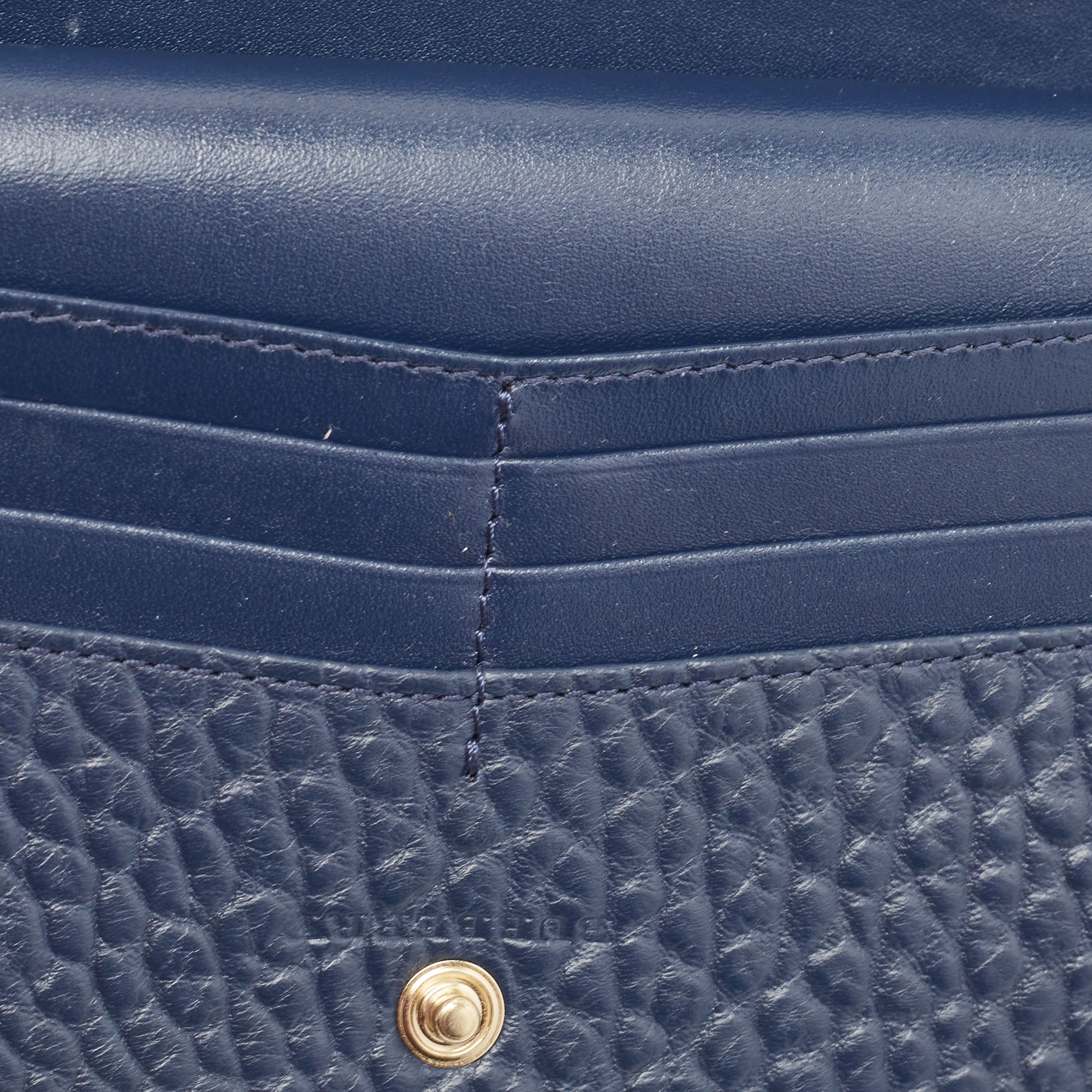 Burberry Navy Blue Textured Leather Alvington Wallet