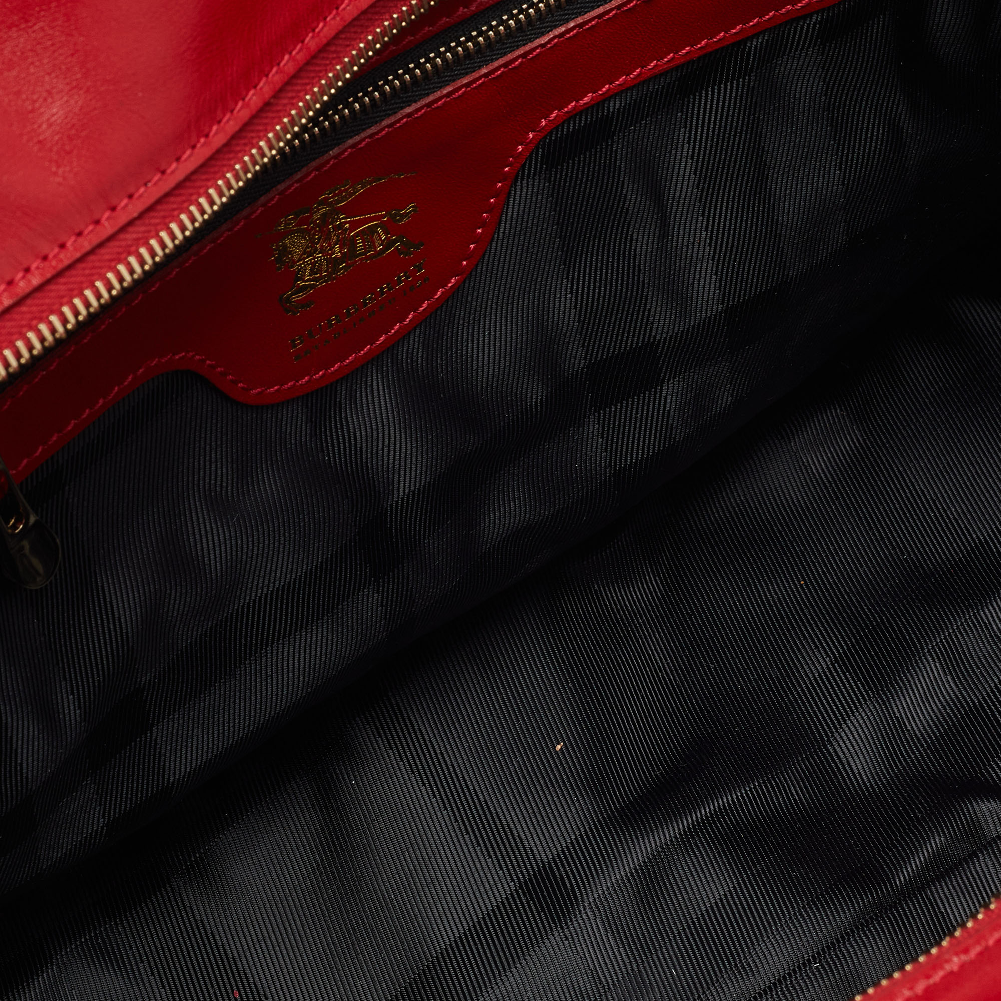 Burberry Red Quilted Leather Manor Satchel