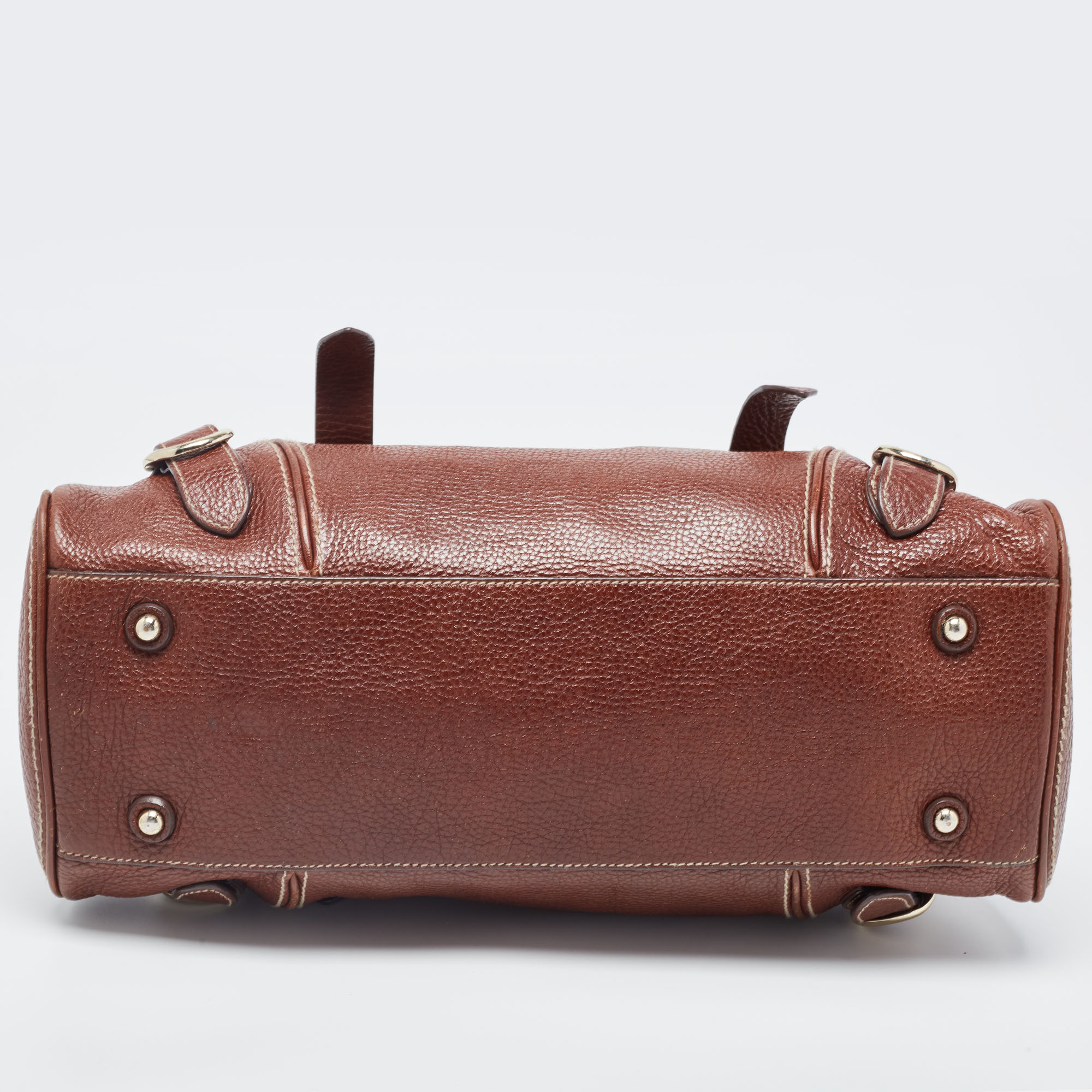 Burberry Brown Leather Bowler Bag